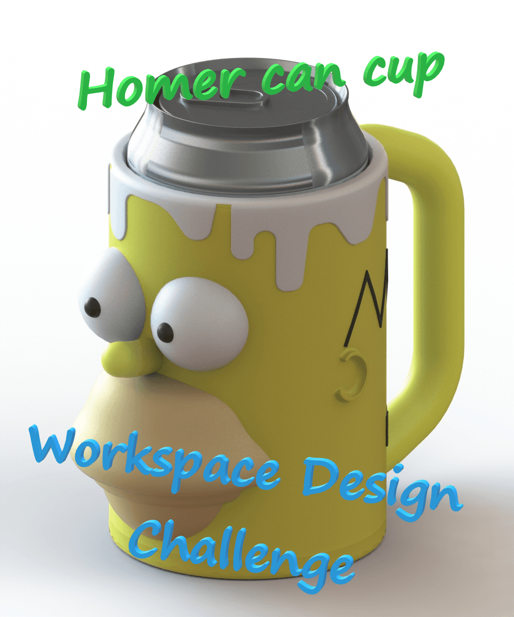 Homer can cup - Workspace Design Challenge 3d model