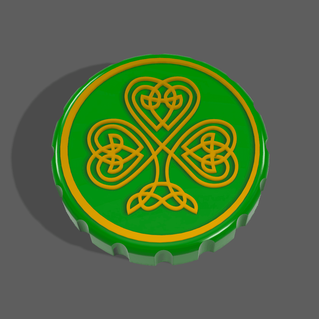 Celtic Shamrock - Stash Jar Lid 3d model