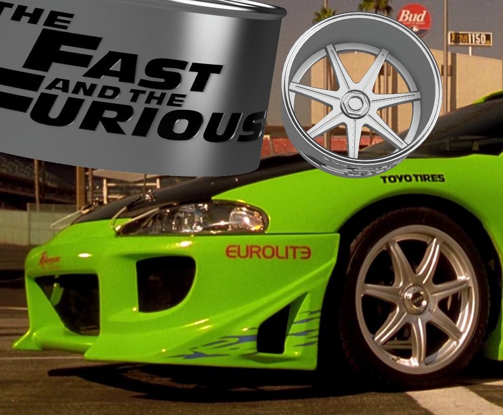 SE7EN 18-inch wheels Fast and Furious 1 3d model