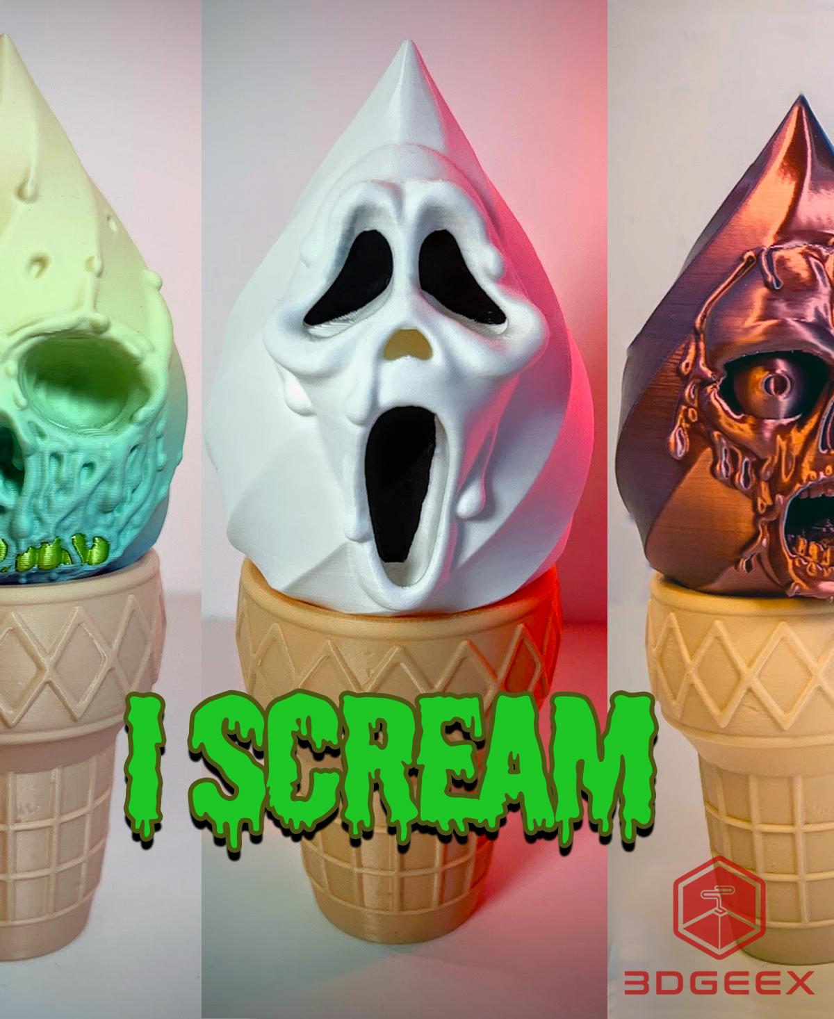 I Scream: Skull, Zombie & Ghostface 3d model