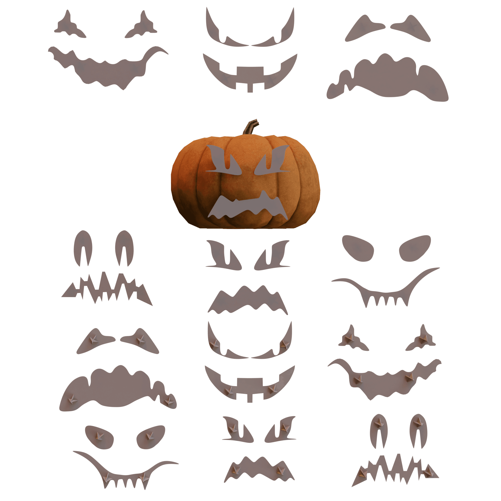 Mr Pumpkin Head Faces 1 3d model