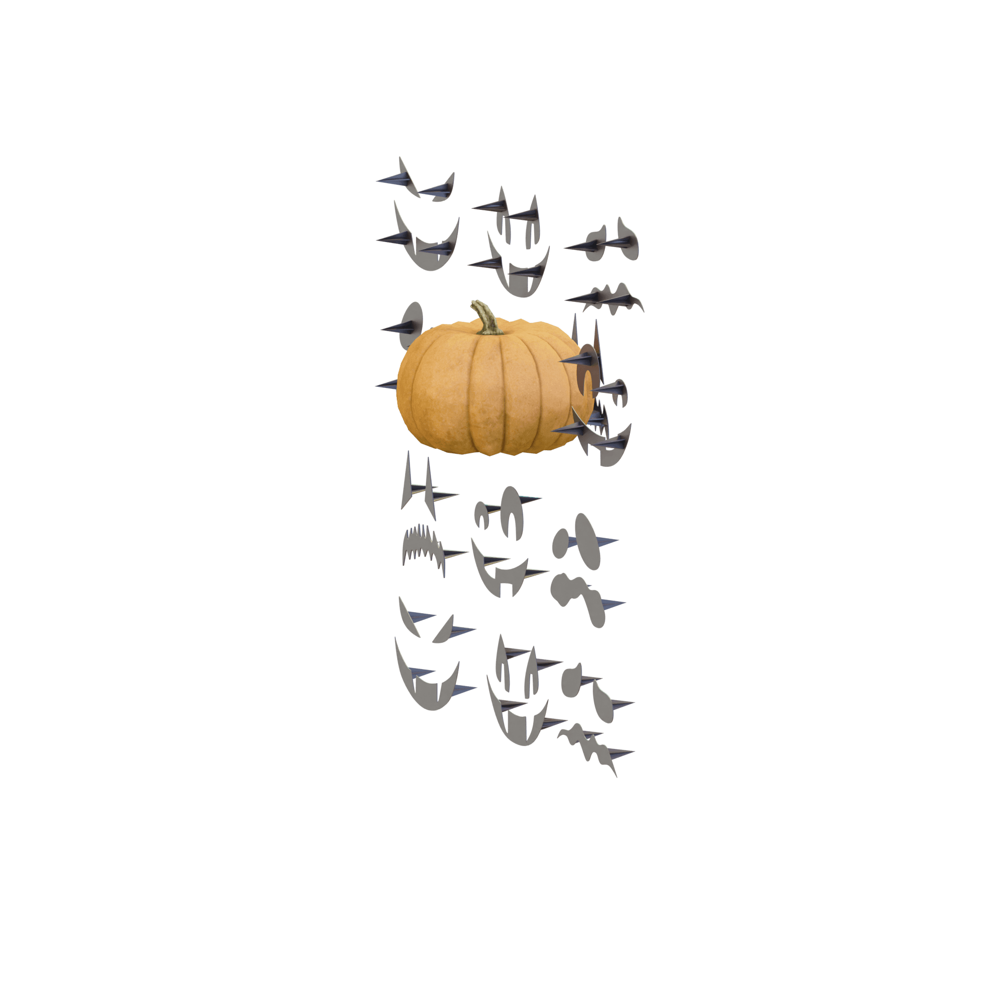 Mr Pumpkin Head Faces 1 3d model