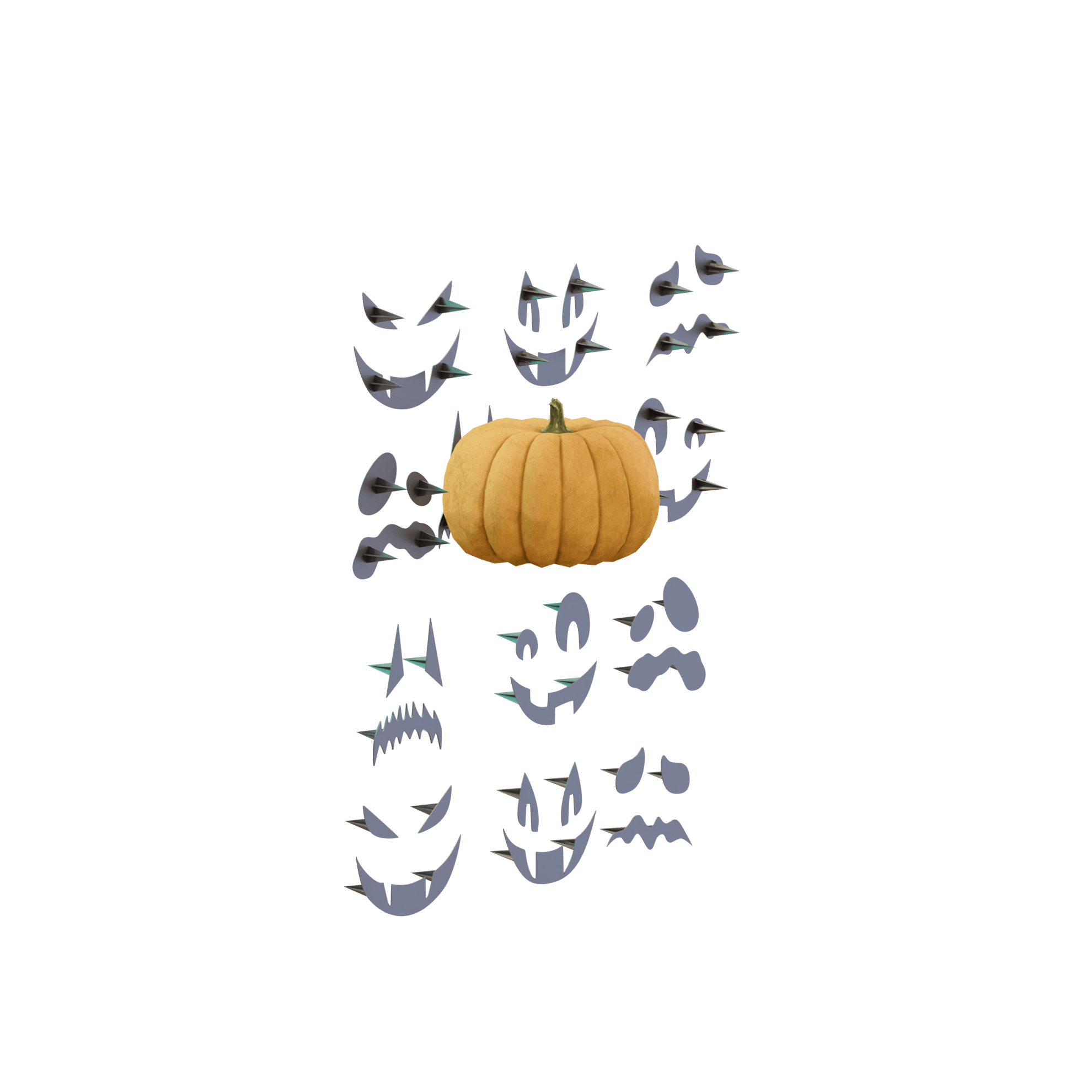 Mr Pumpkin Head Faces 1 3d model