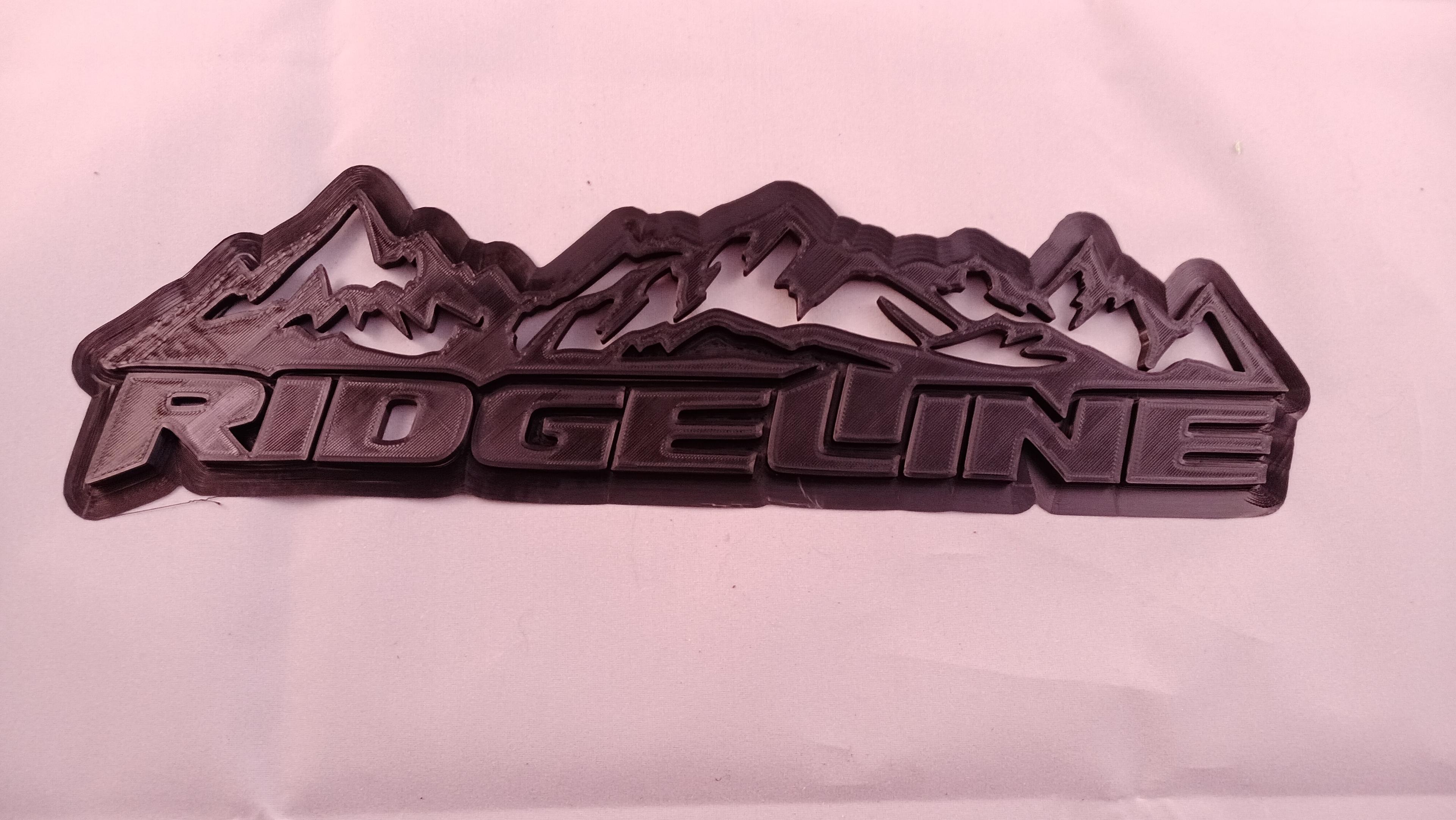 Ridgeline Badge with mountain peaks above emblem 3d model