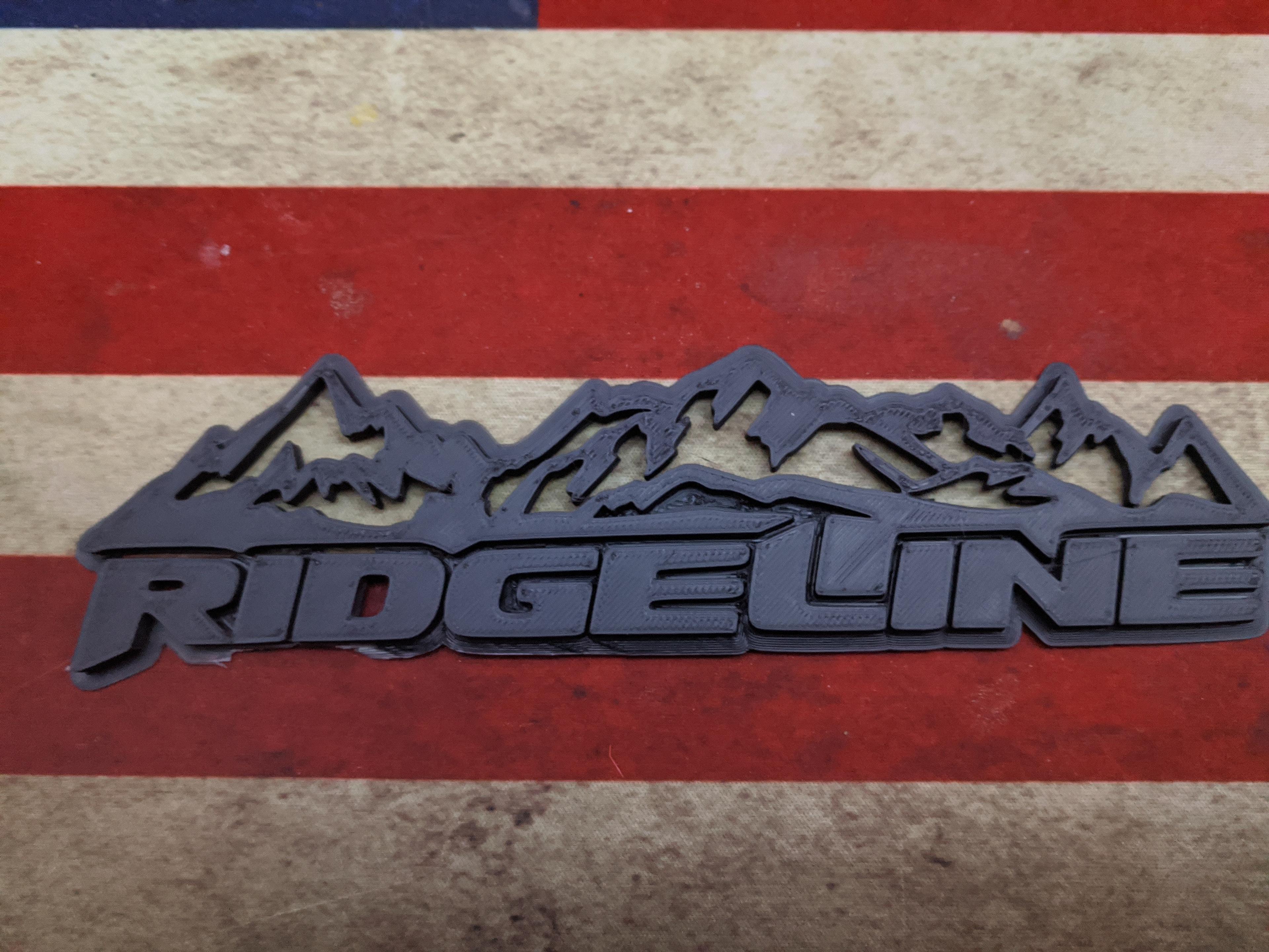 Ridgeline Badge with mountain peaks above emblem 3d model