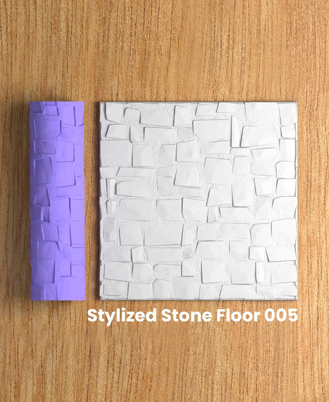 Collection Red | Stylized Stone Floor 005 | Polymer Clay Seamless Texture Roller 3d model