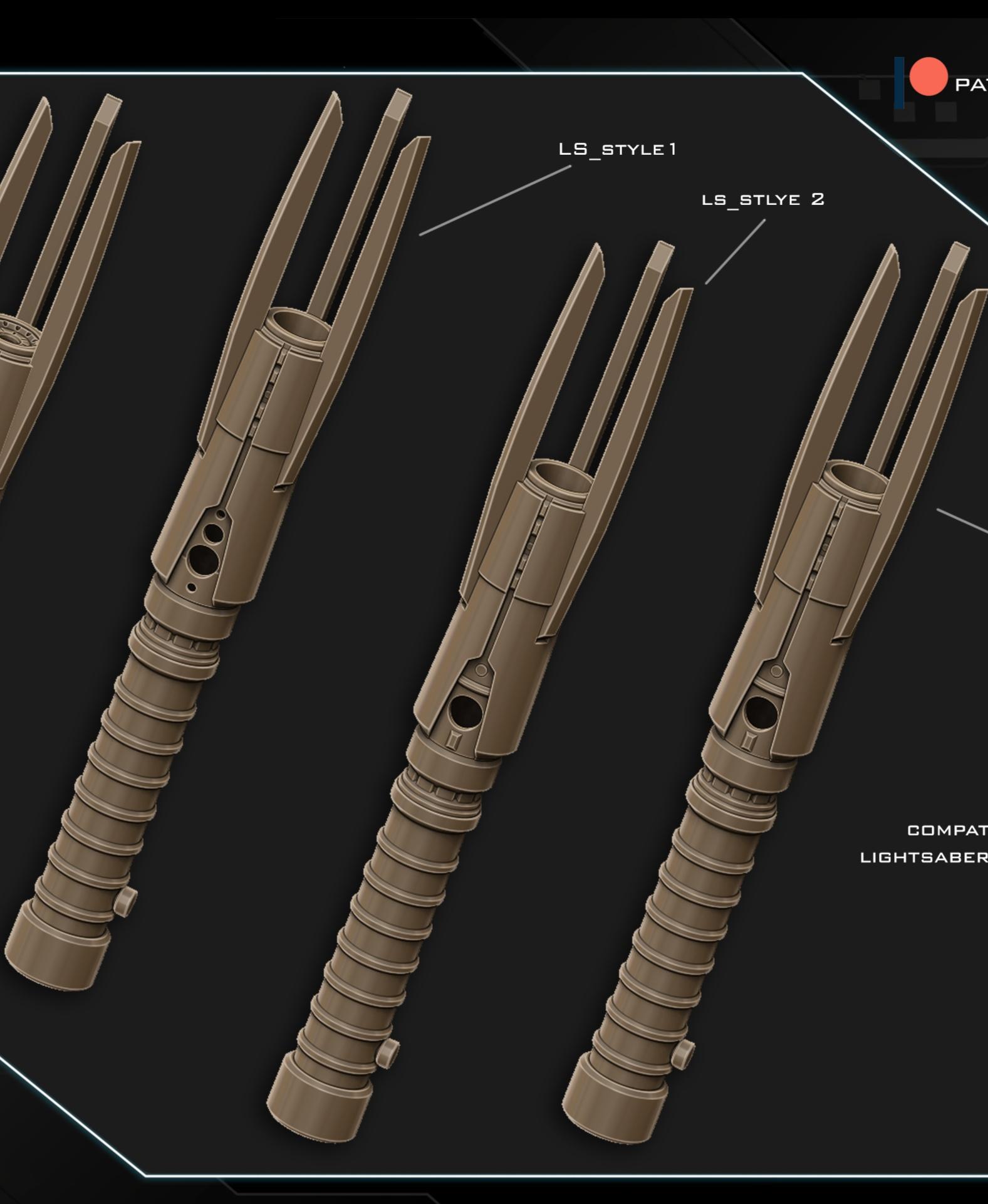 Starkiller spiker lightsaber 3d model