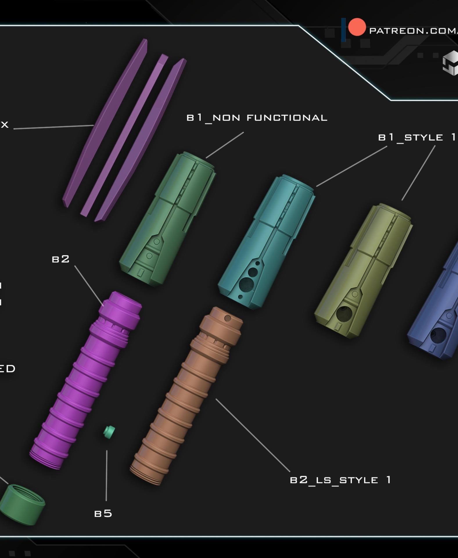 Starkiller spiker lightsaber 3d model