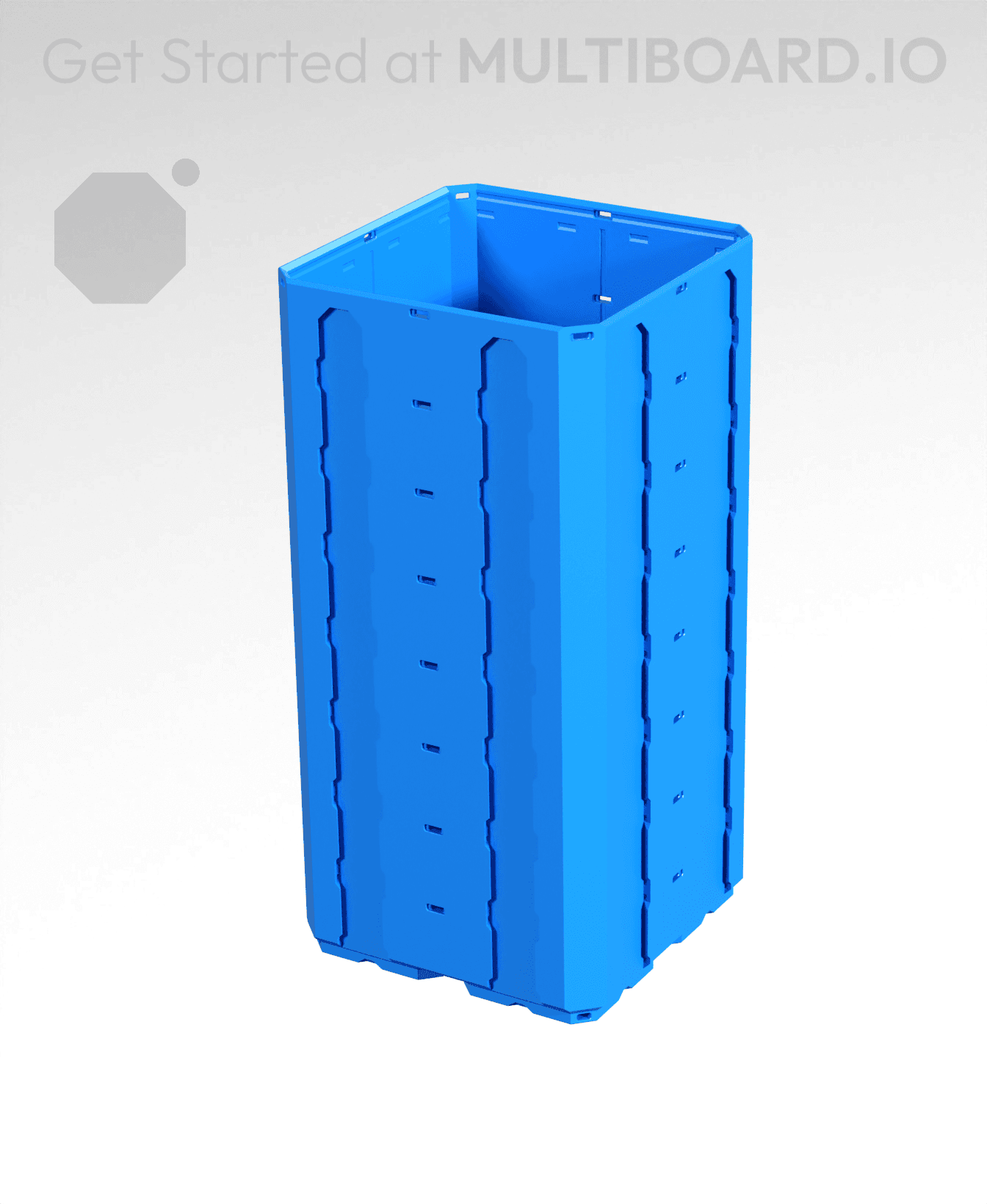 2x2x4 - Topped Multipoint Rail - Multibin Shell 3d model