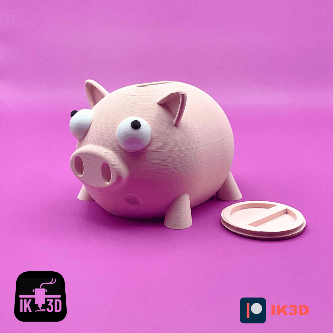 Piggy Money Bank / Multiparts / No Supports / 3MF 3d model