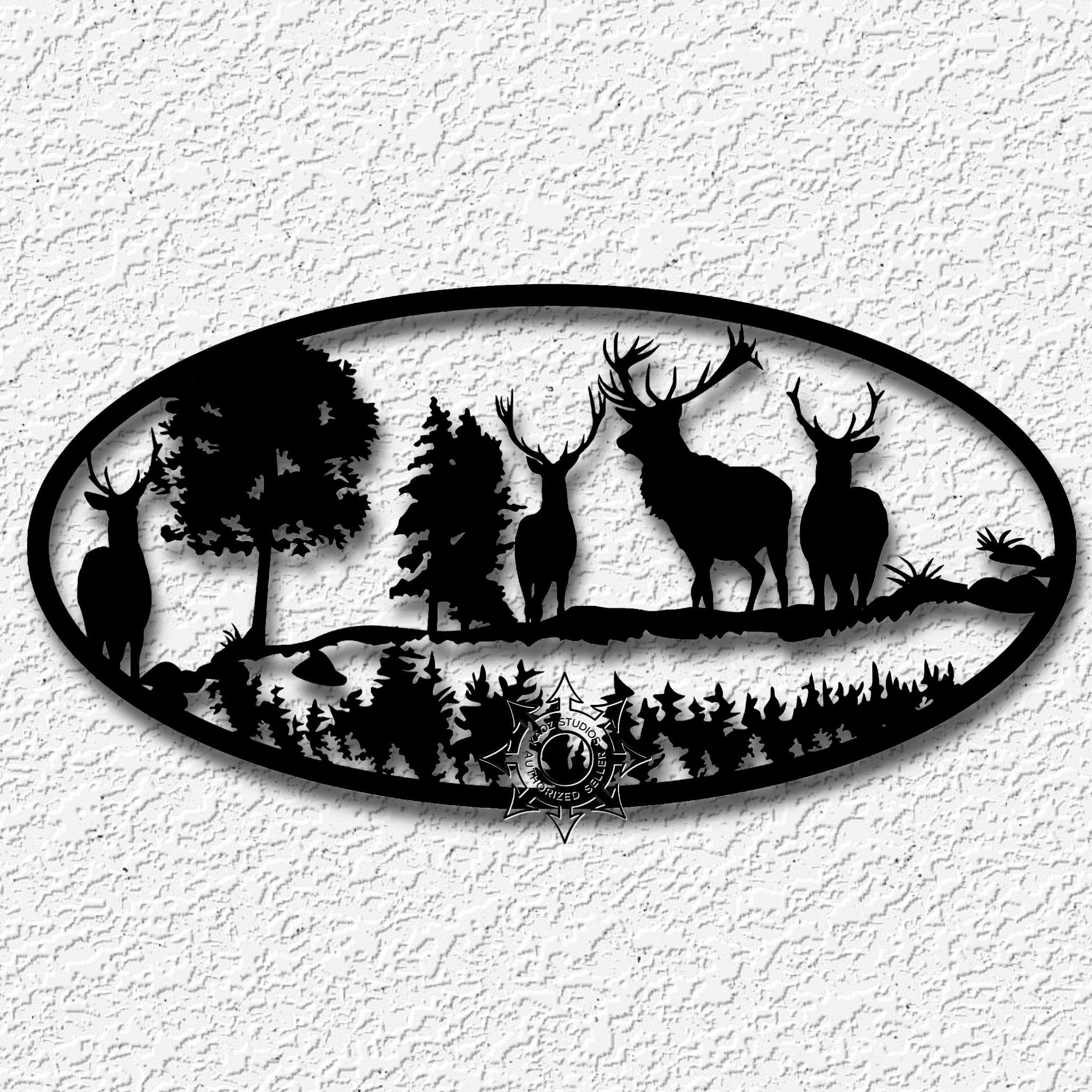 Elk scene wall art Nature Scenery decor 3d model