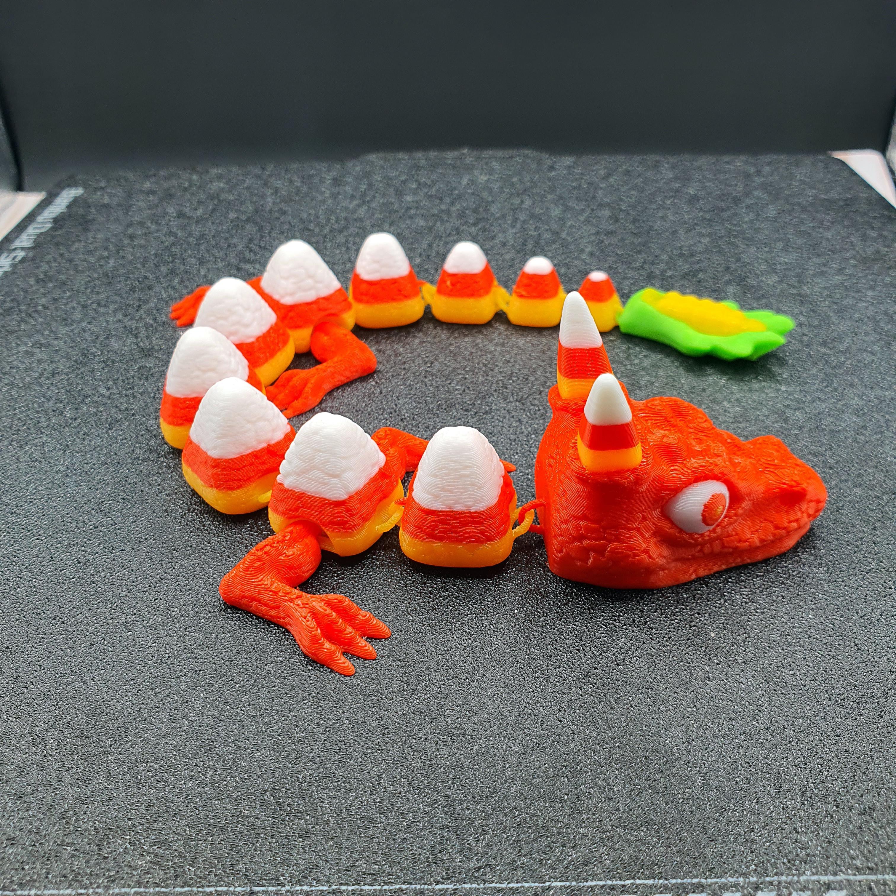 Print in Place ARTICULATING CANDY CORN DRAGON FLEXI  3d model