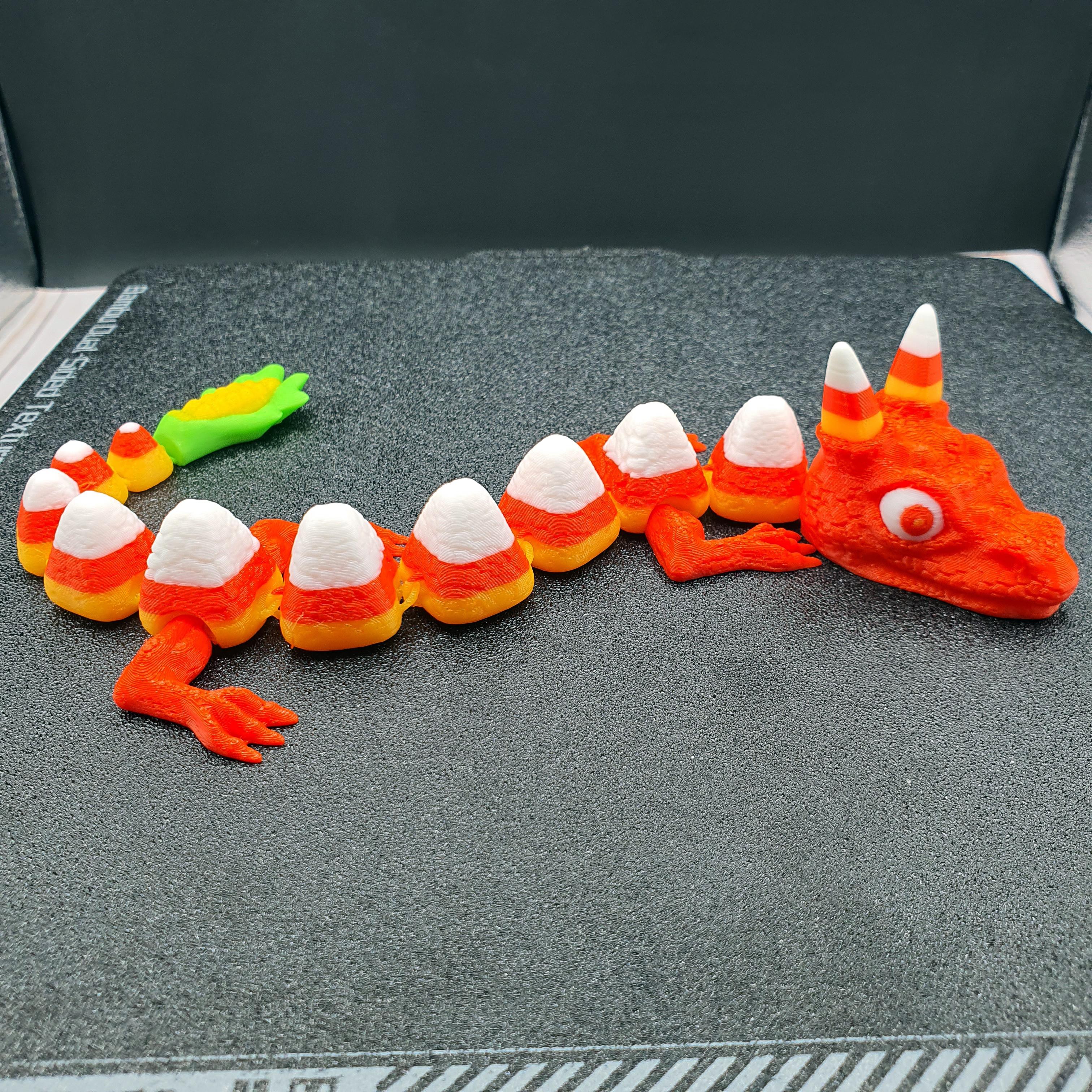 Print in Place ARTICULATING CANDY CORN DRAGON FLEXI  3d model