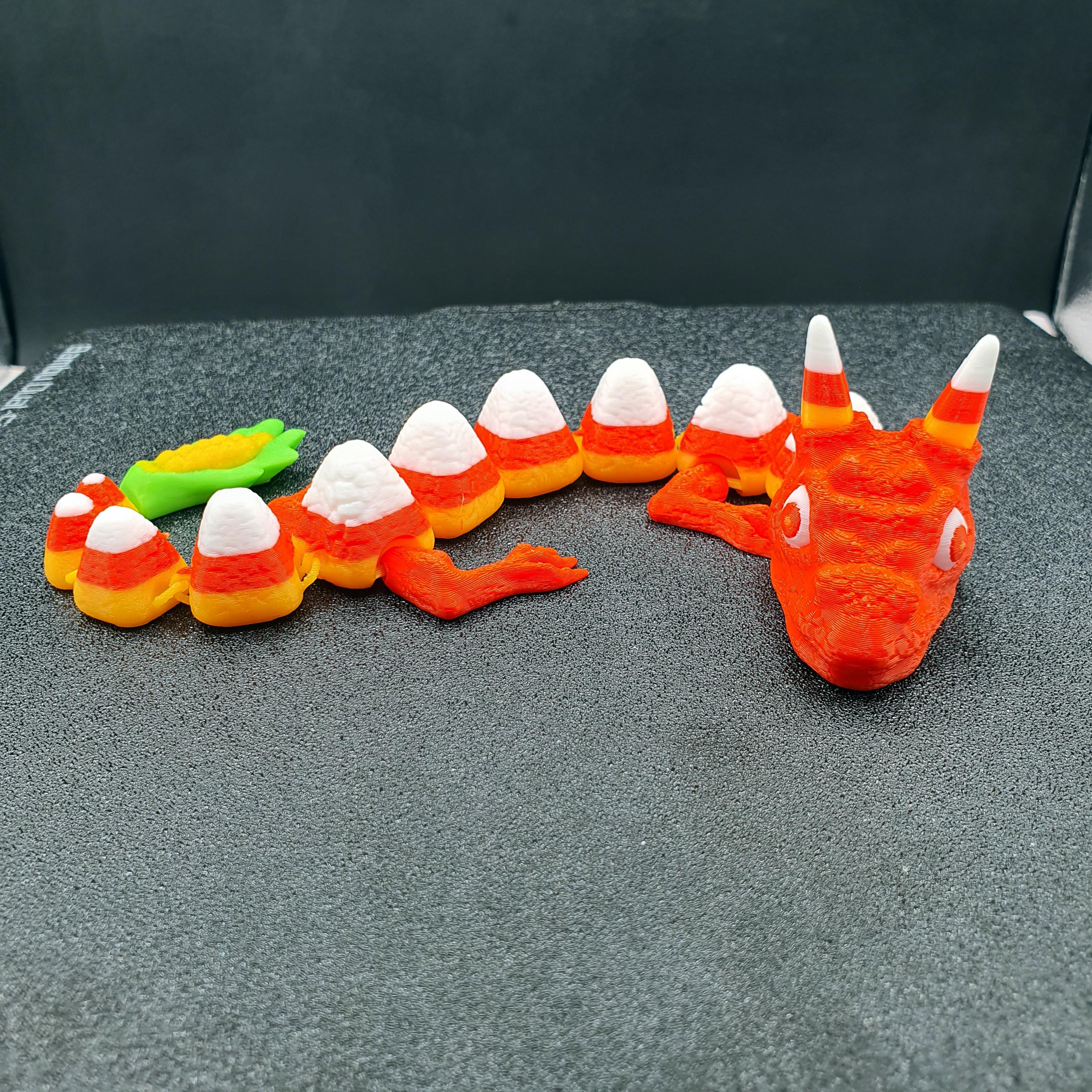 Print in Place ARTICULATING CANDY CORN DRAGON FLEXI  3d model