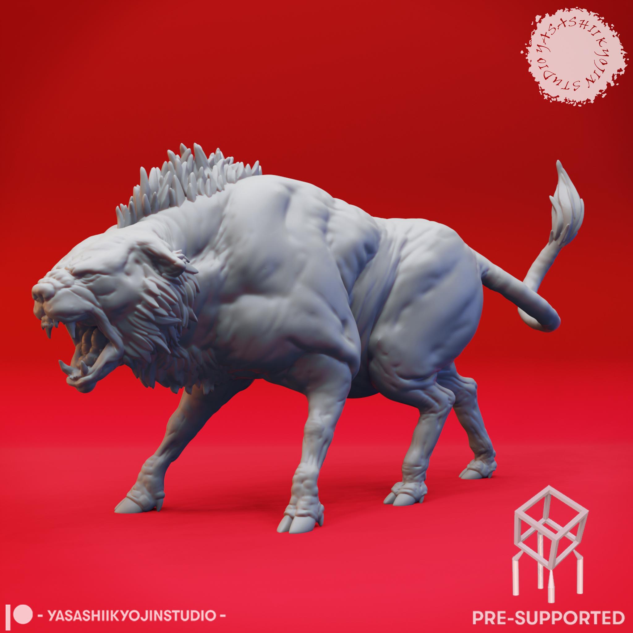 Leucrotta Pair - Tabletop Miniature (Pre-Supported) 3d model