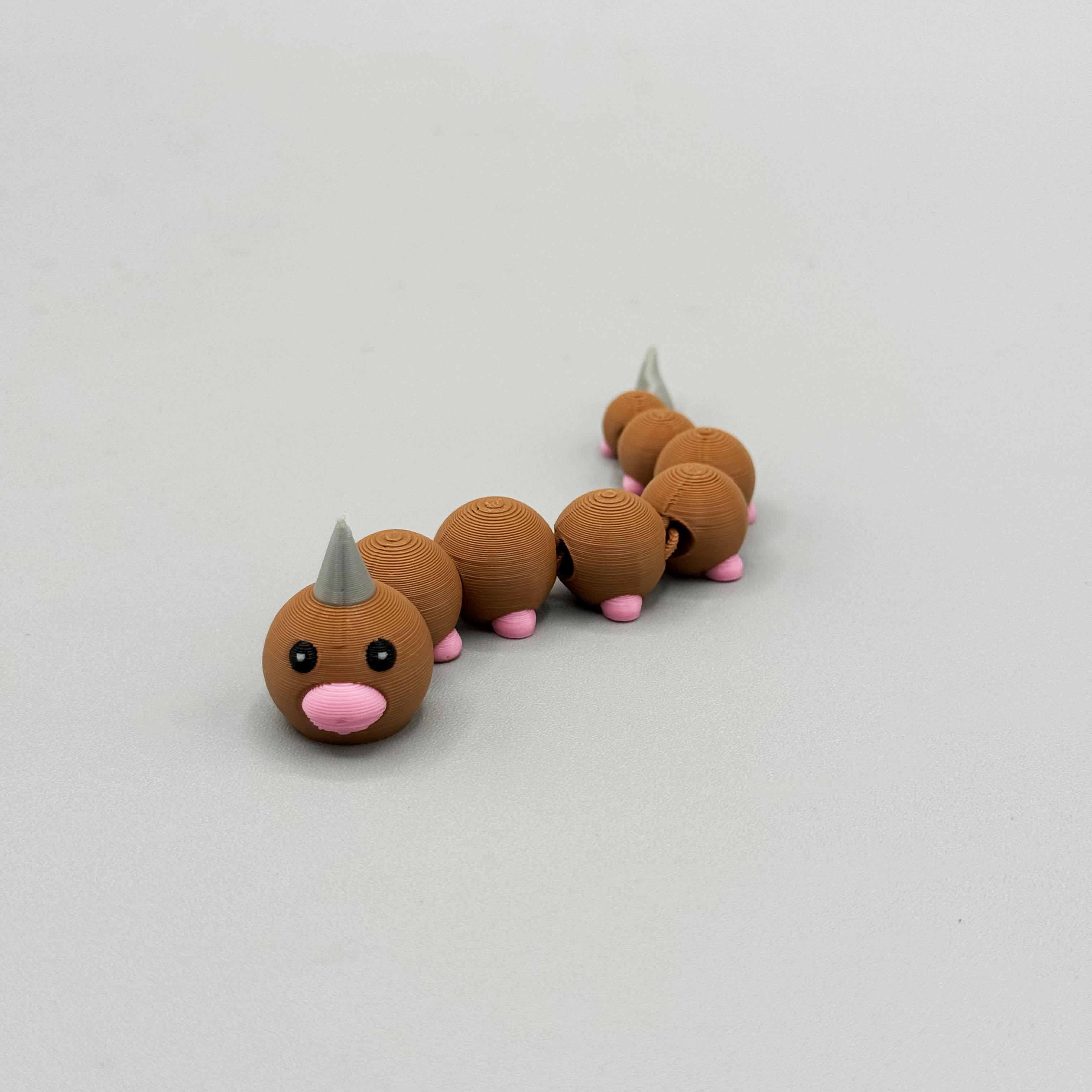 Weedle Pokemon Articulating Flexy - Flexi - Print in Place 3d model