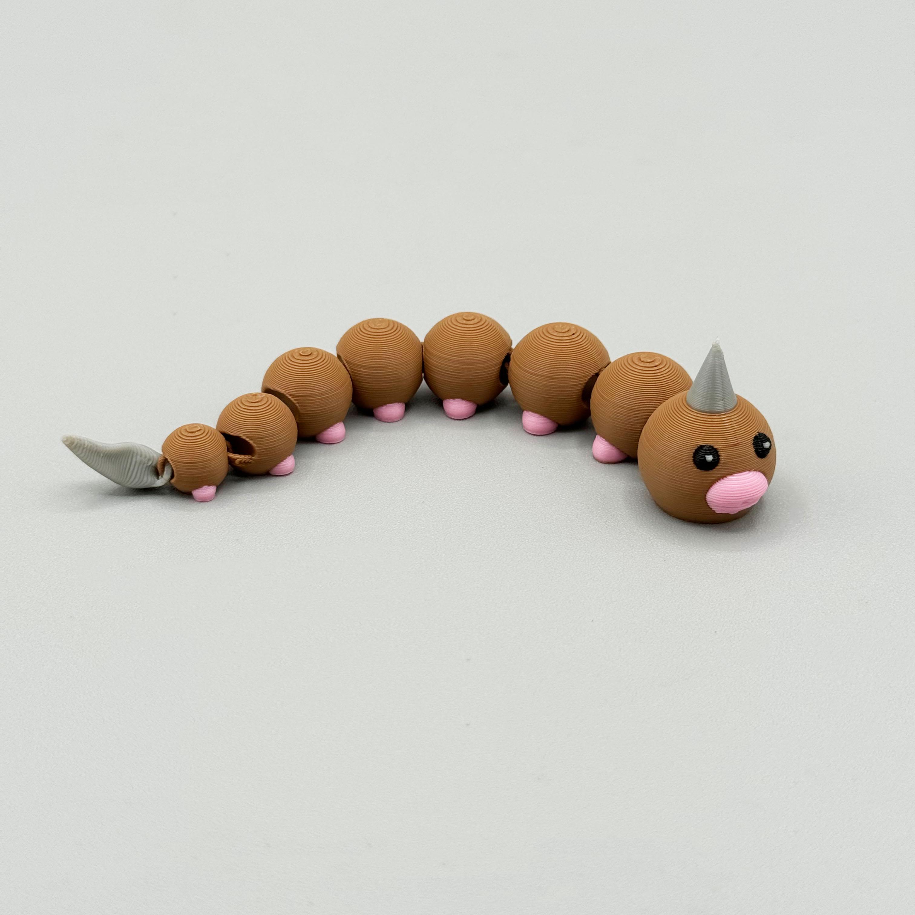 Weedle Pokemon Articulating Flexy - Flexi - Print in Place 3d model