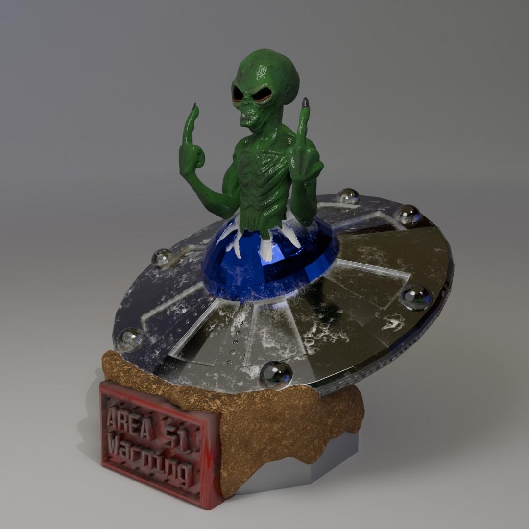 Alien bust  3d model