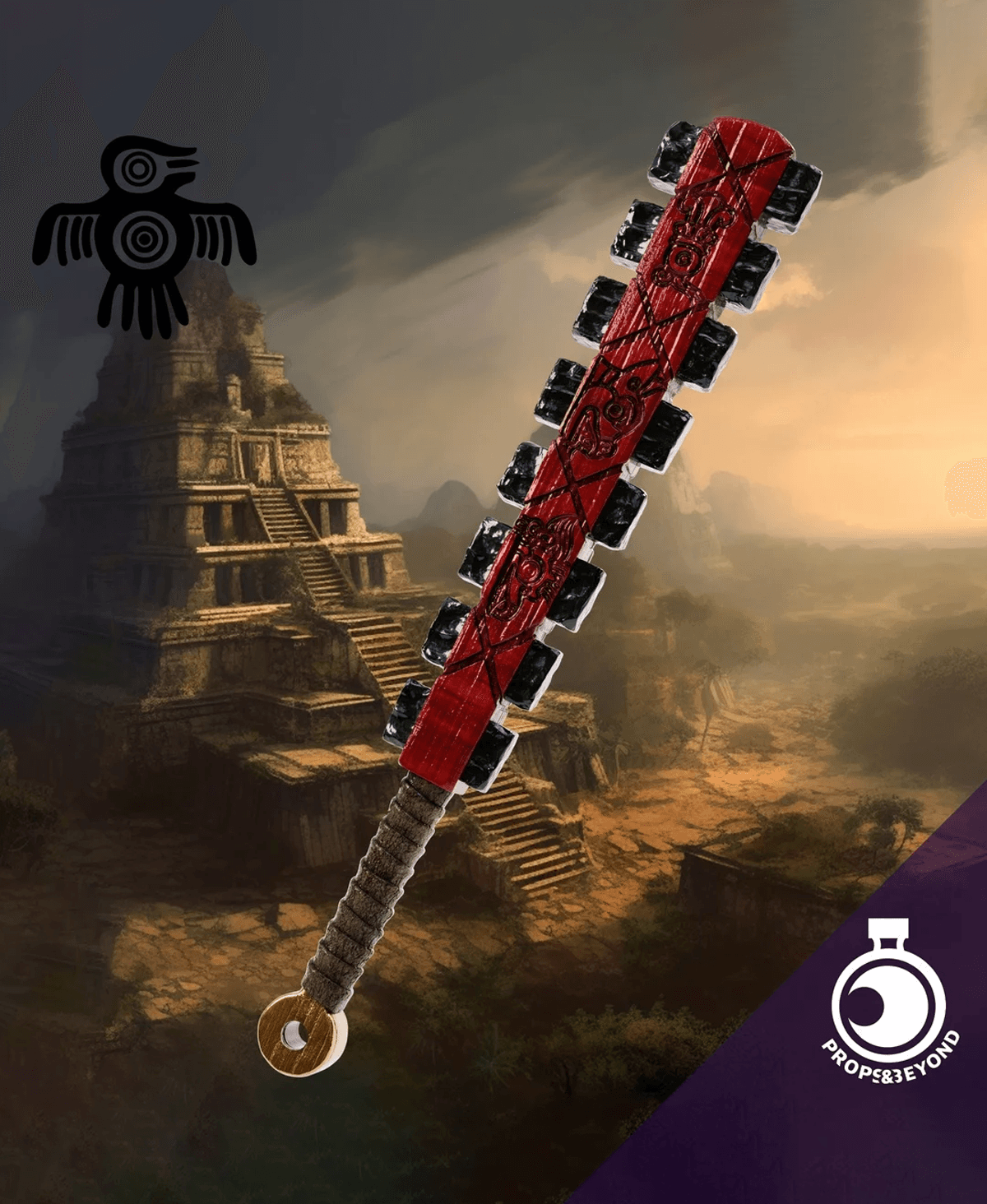 Maquahuitl - Full Size Aztec Weapon 3d model