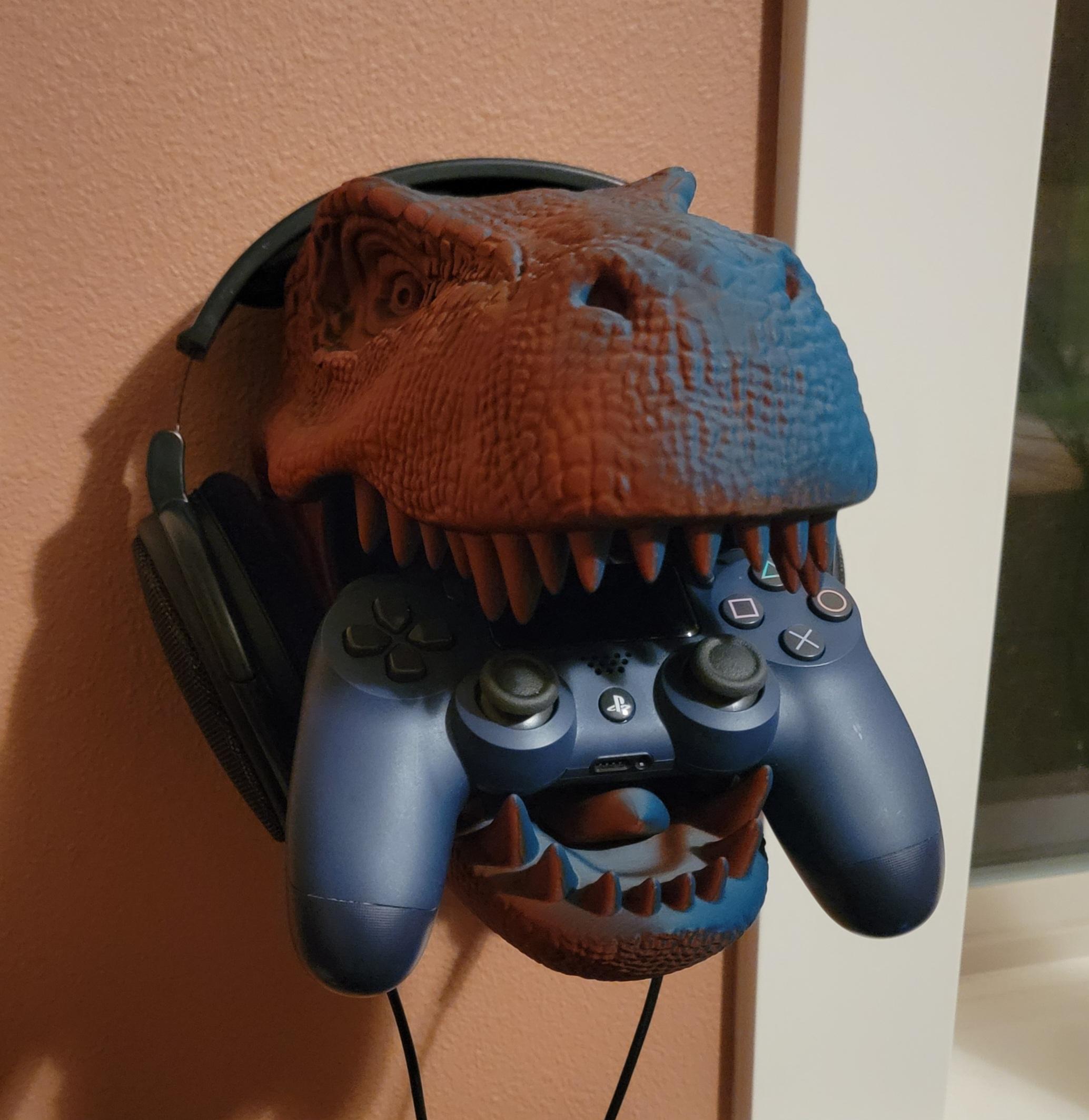 T-Rex Dinosaur Head Wall Mount Hanger / No Supports  3d model