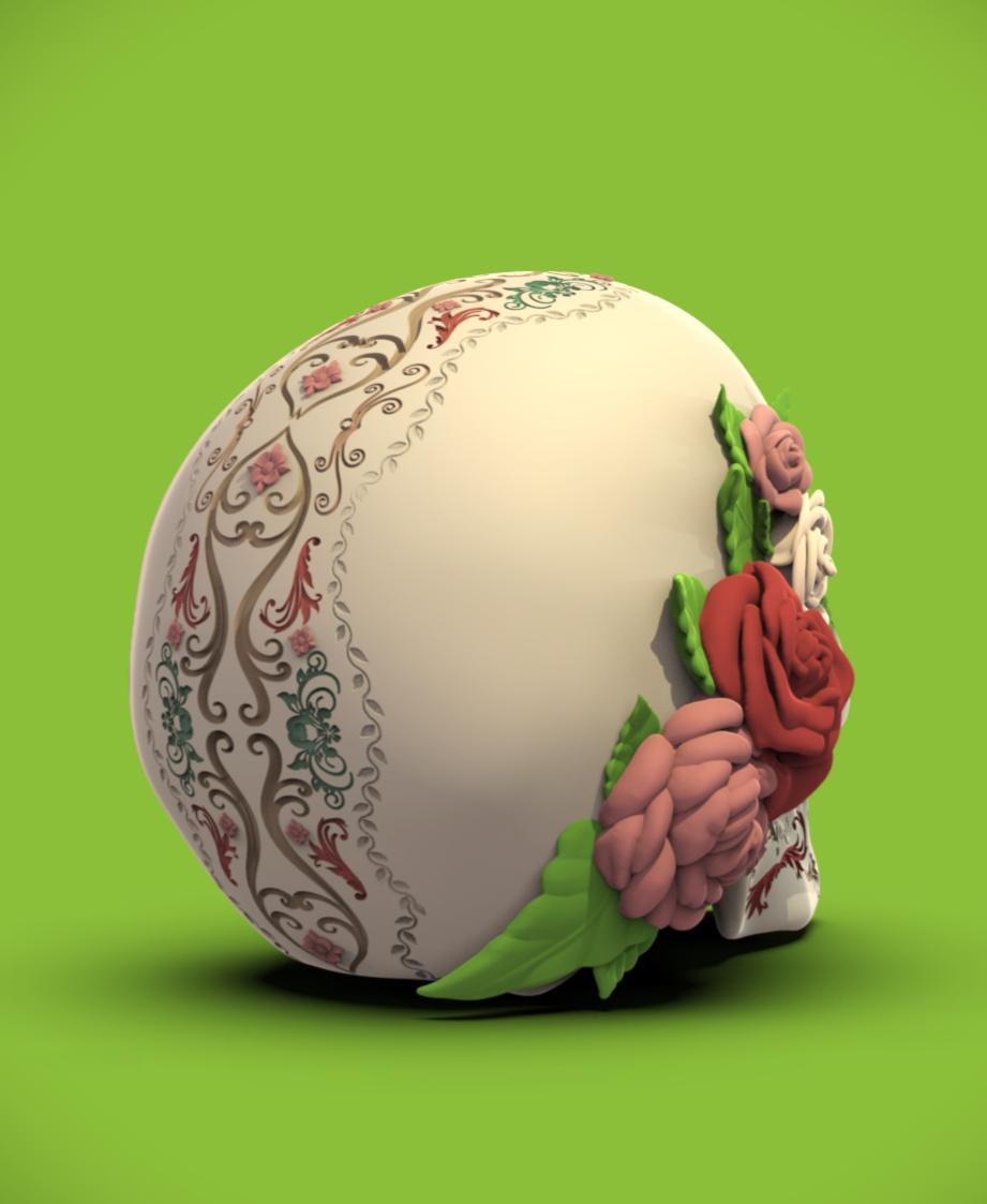 Día de Los Muertos Flower Skull 3d model