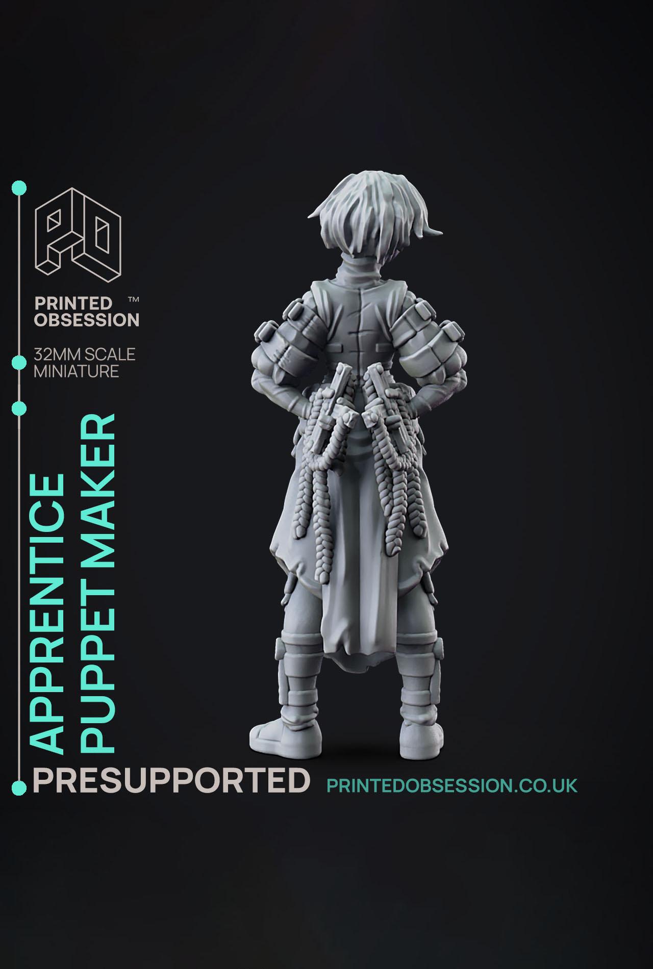 The Young Puppet Maker - Puppet masters apprentice - PRESUPPORTED - Illustrated and Stats - 32mm sca 3d model