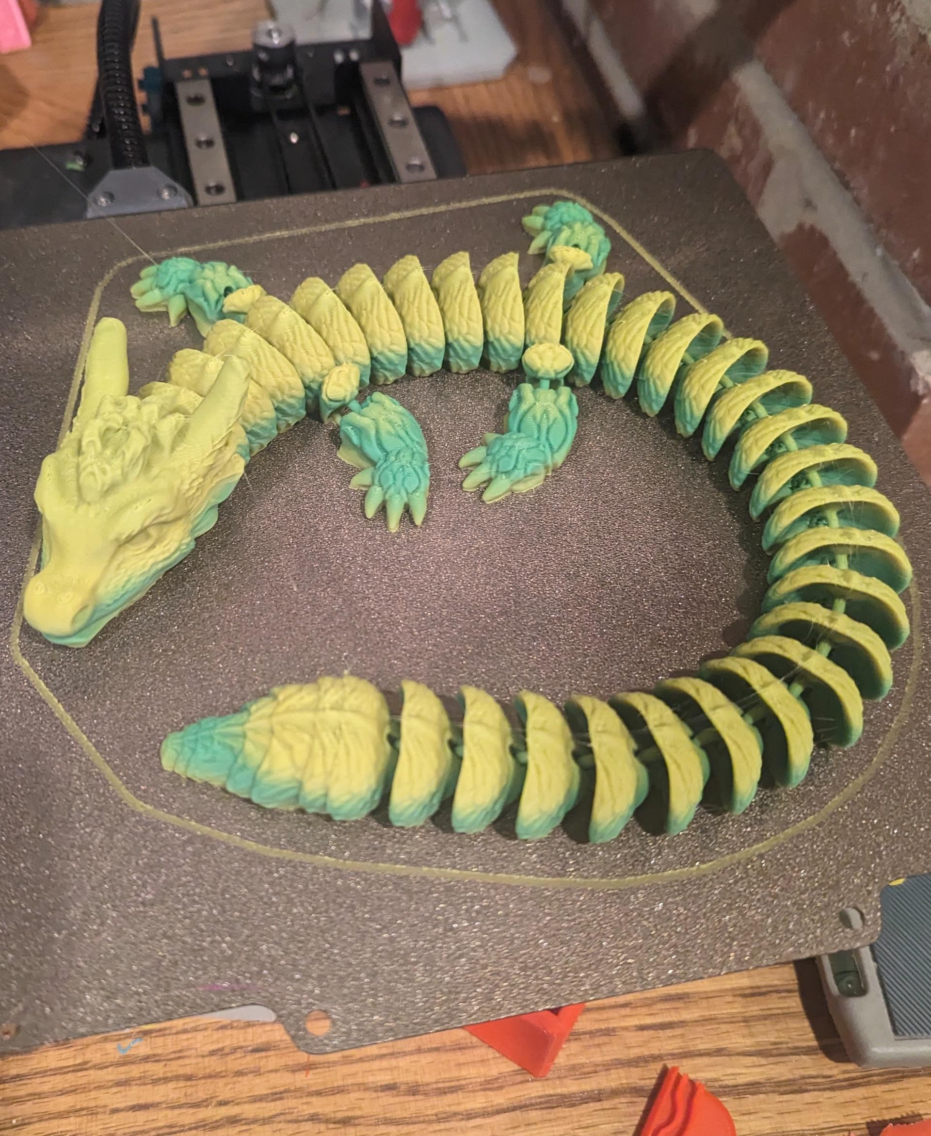 Chip, Wood Dragon - Articulated Dragon Snap-Flex Fidget (Medium Tightness Joints) - Chip printed on the KP3SPROS1 in SliceWorx3D
 BANANAAH! - 3d model