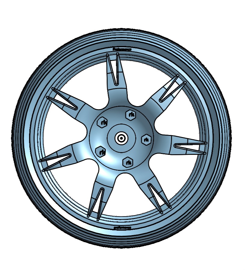 rc 7-14 spoke drift wheel 1/10 3d model