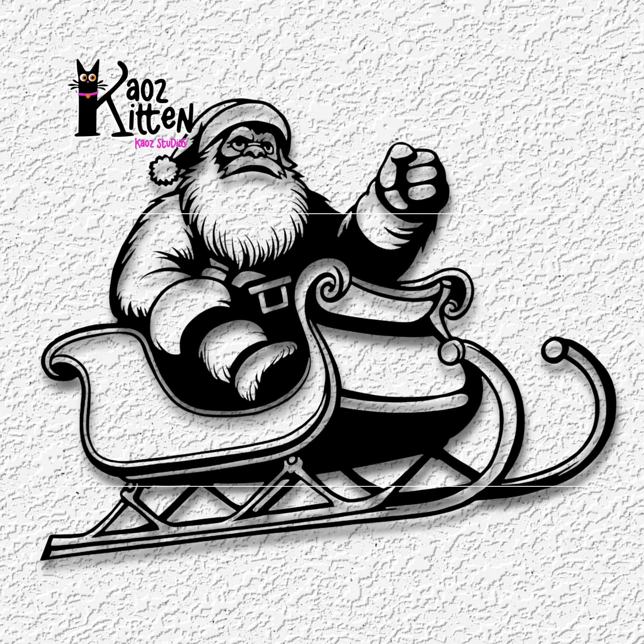 Squatch's Sleigh wall art Big Foot Christmas decor 3d model