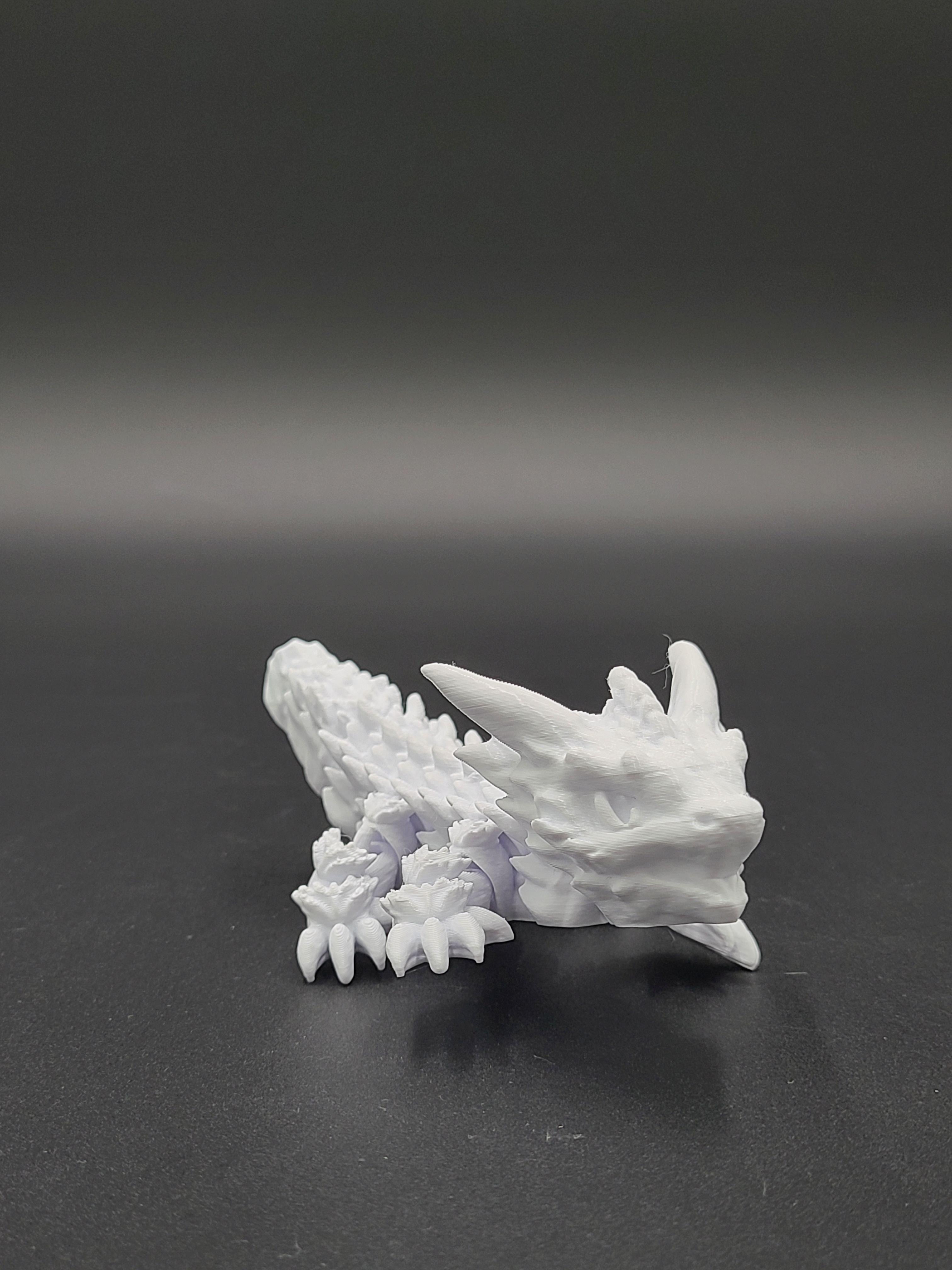 Frostbite, Winter Dragon Child - Articulated Snap-Flex Fidget (Loose Joints) 3d model