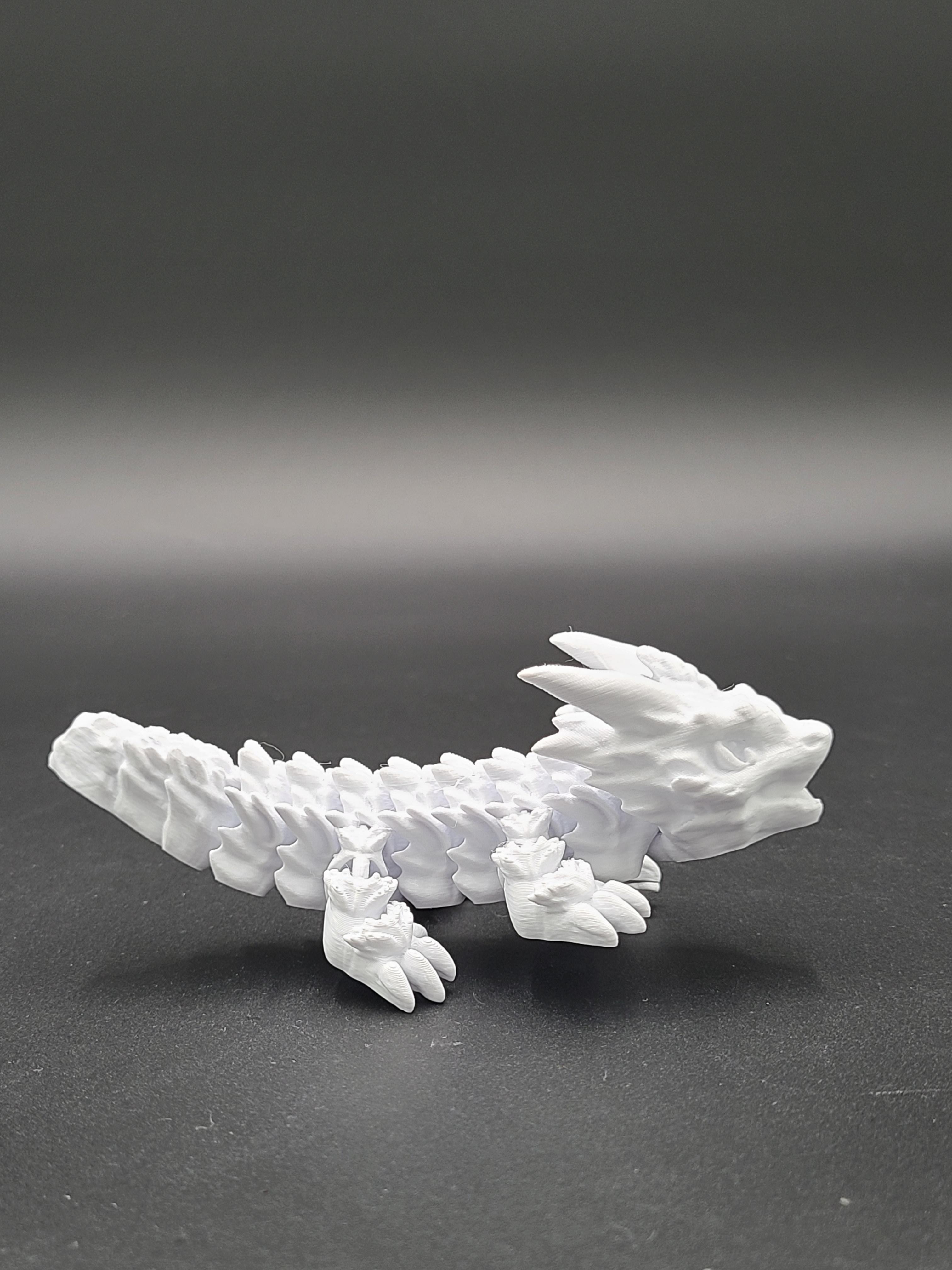 Frostbite, Winter Dragon Child - Articulated Snap-Flex Fidget (Loose Joints) 3d model