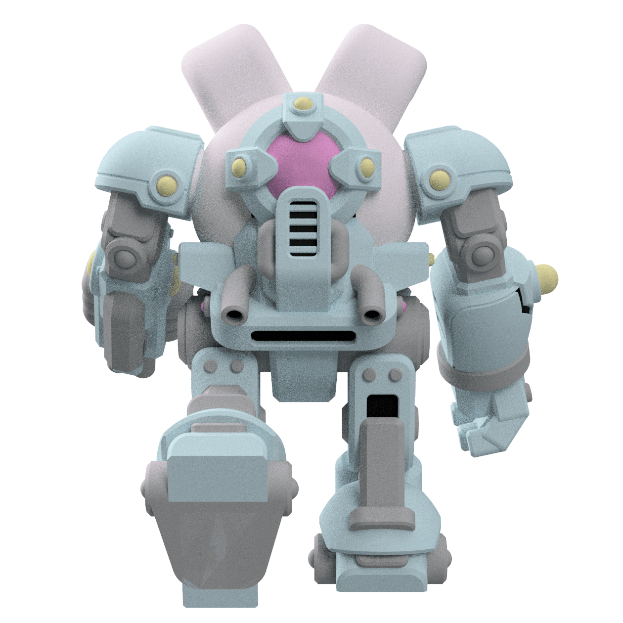 UWU Strike Force 'Thumper' 3D Printable Mech Miniature - Royalty Free 3d model