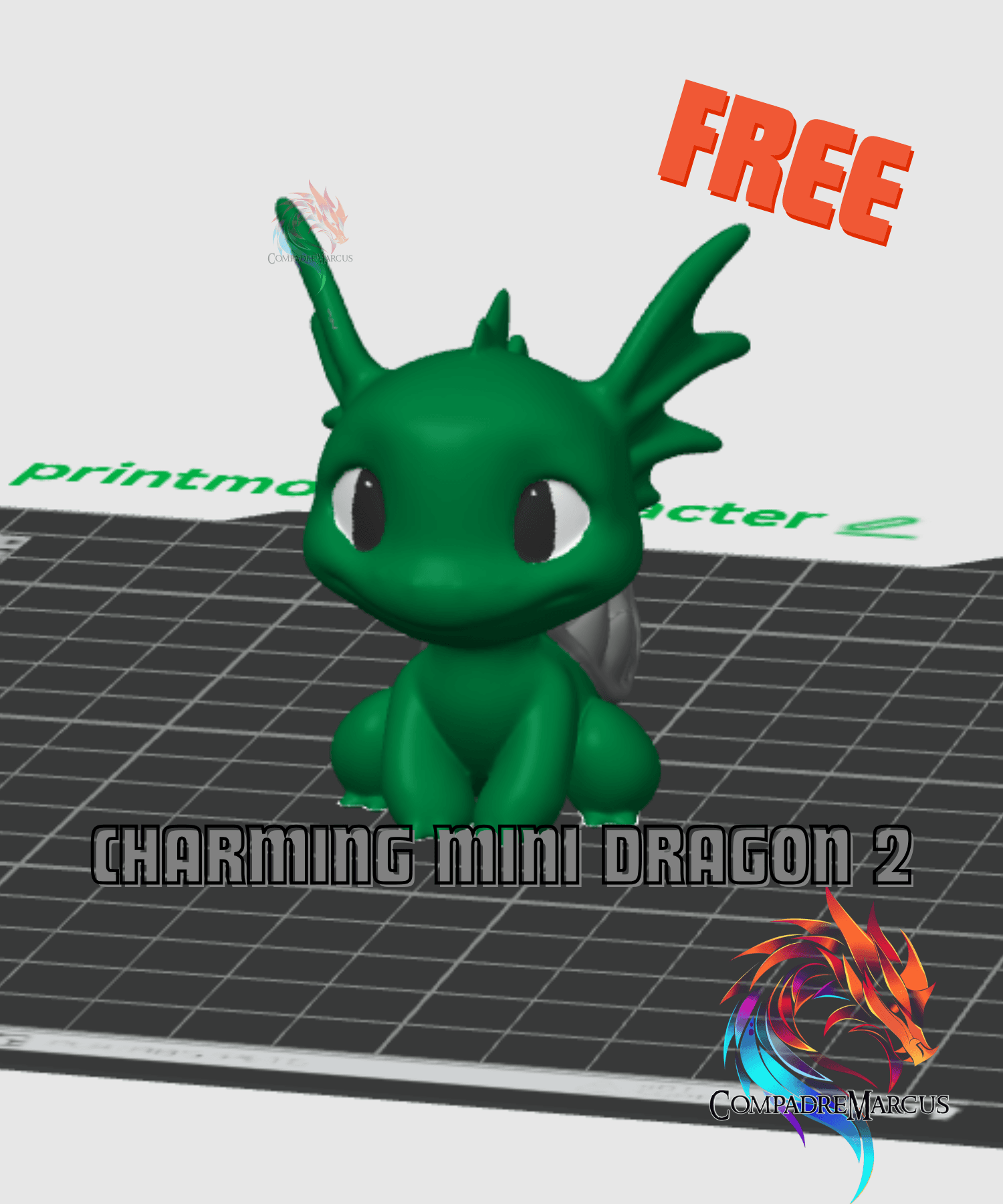 Charming Mini Dragon 2 / 3mf included 3d model