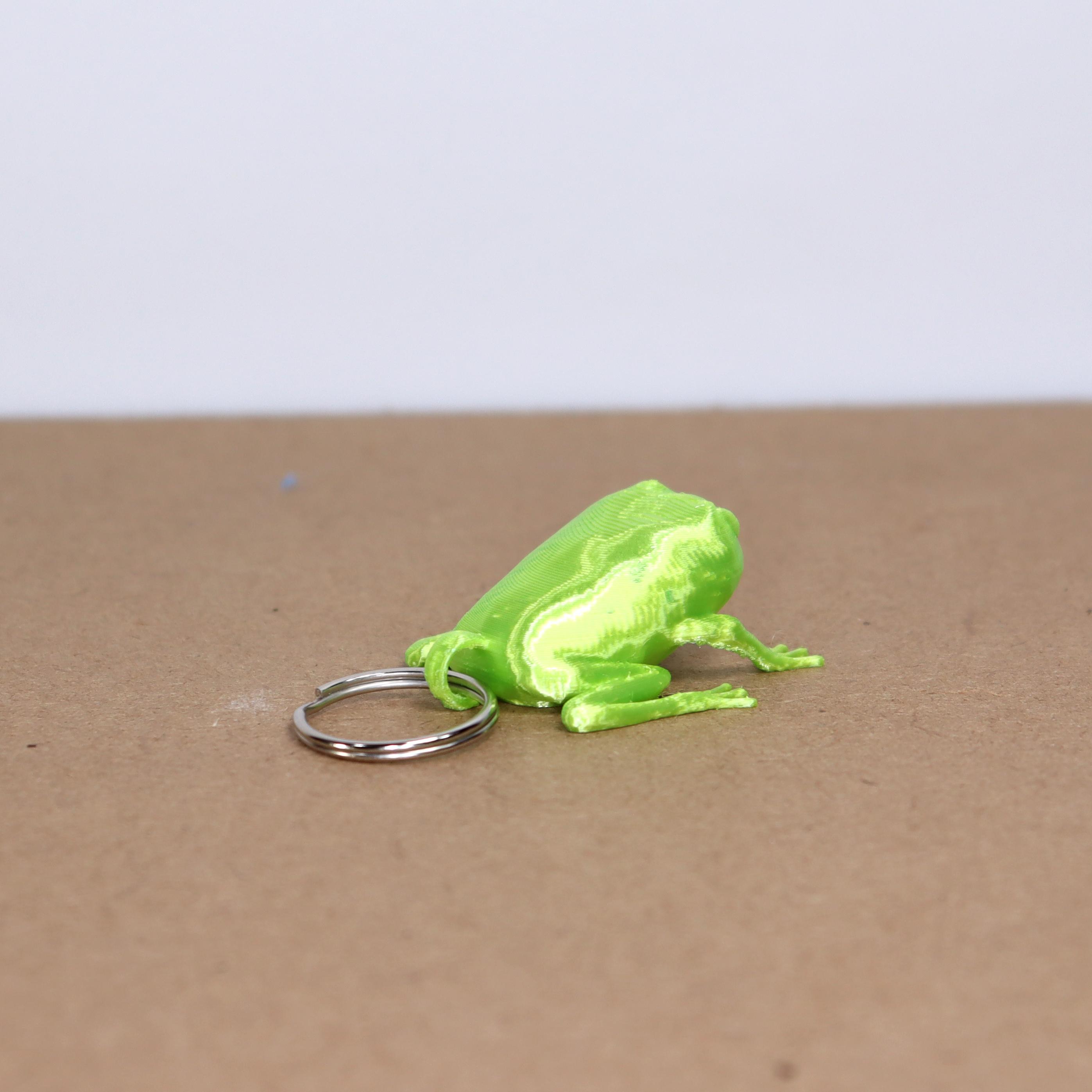 Green tree frog keychain 3d model