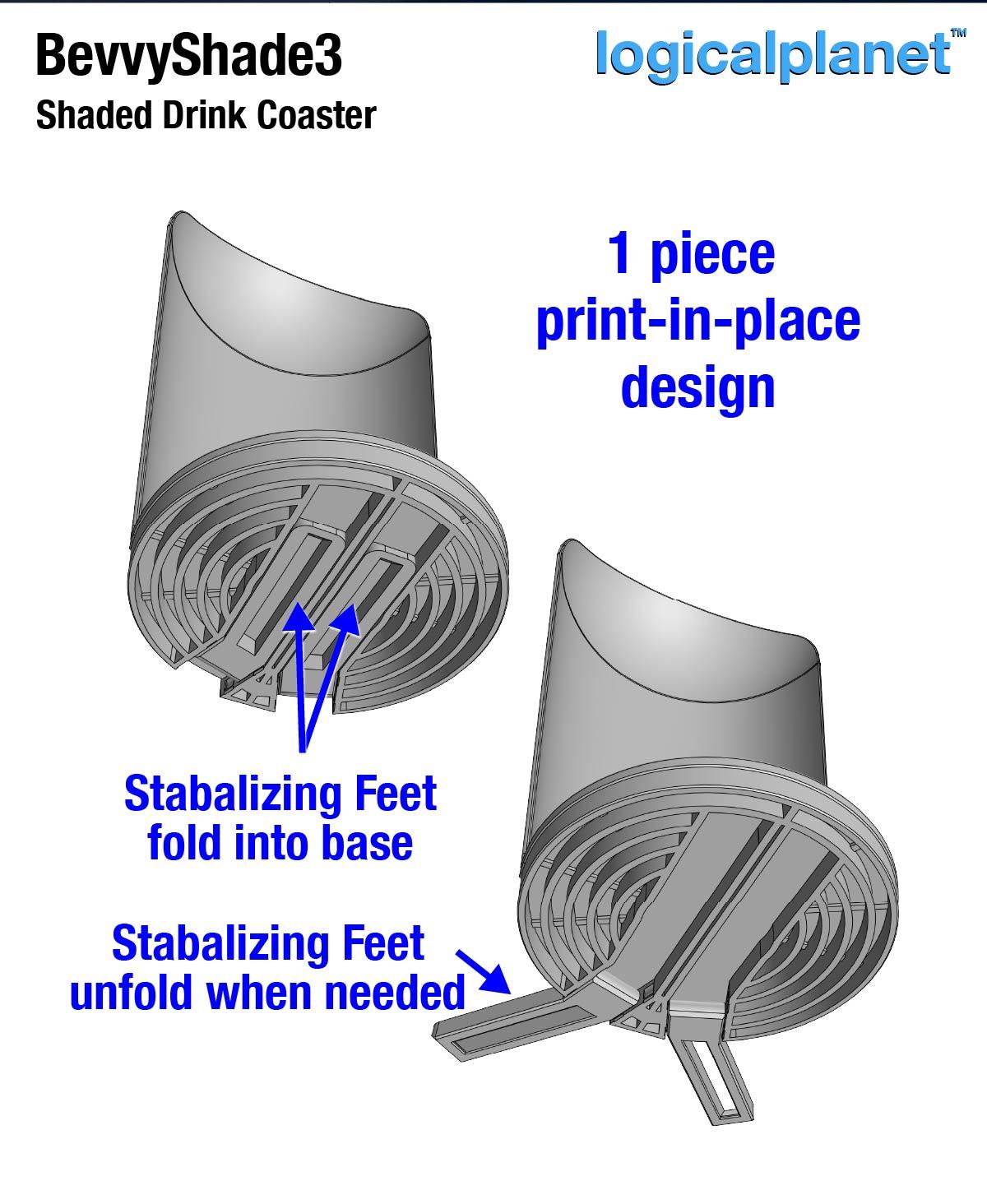 BevvyShade3 - Shaded Drink Coaster 3d model