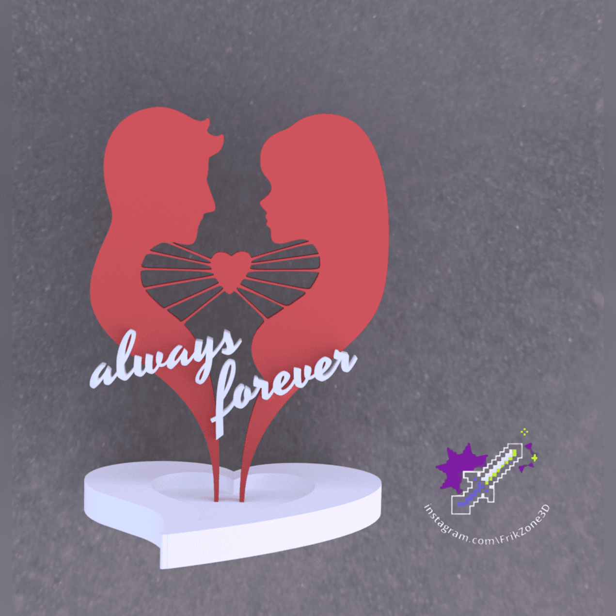 Eternal Love Silhouette 3d model