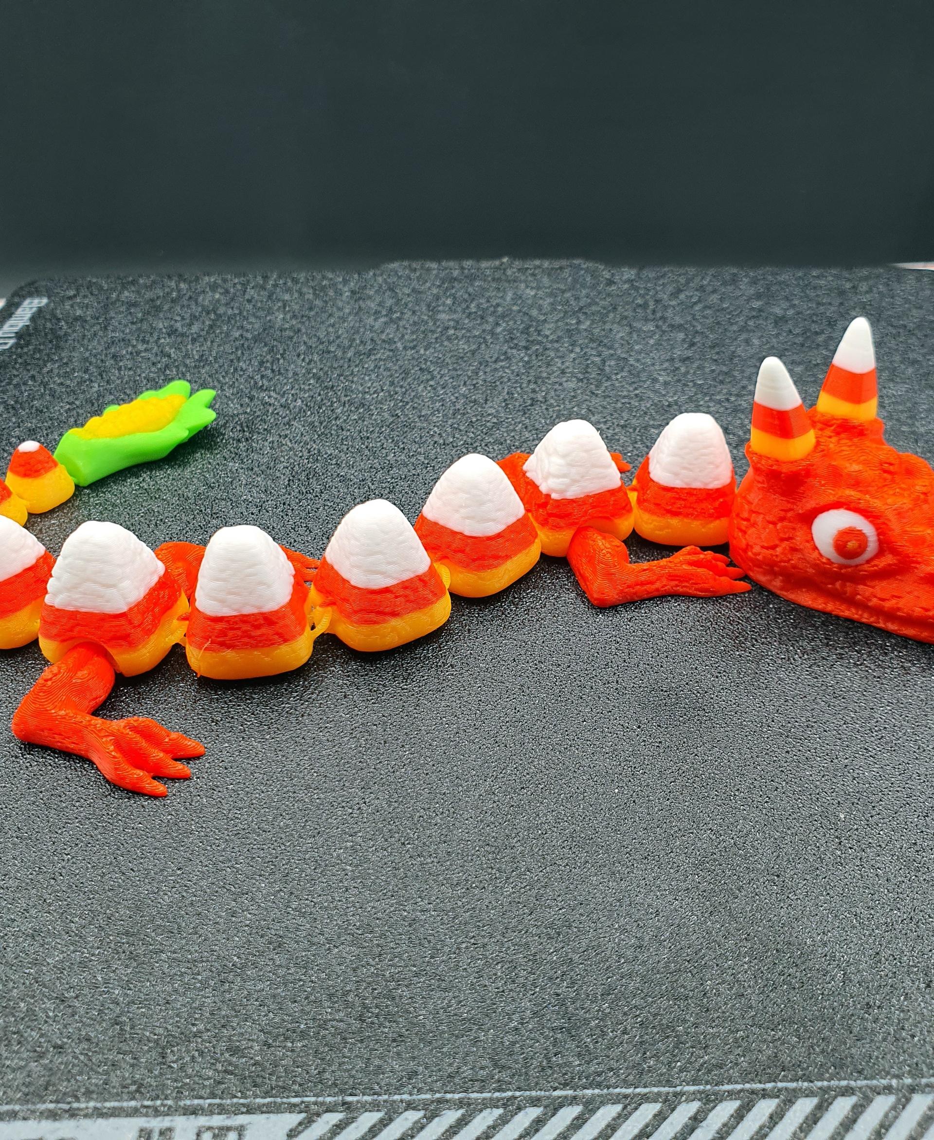 Print in Place ARTICULATING CANDY CORN DRAGON FLEXI  3d model