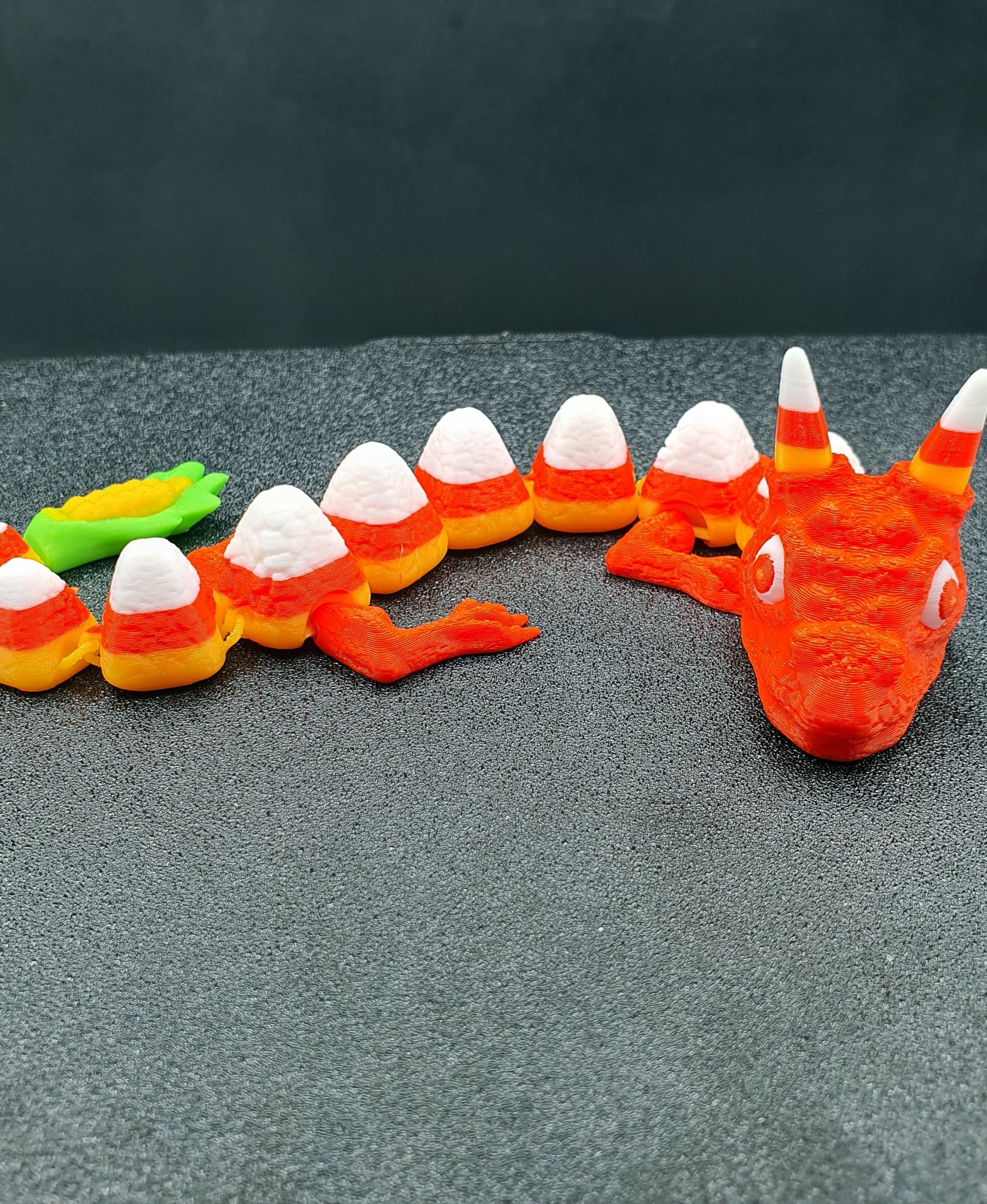 Print in Place ARTICULATING CANDY CORN DRAGON FLEXI  3d model