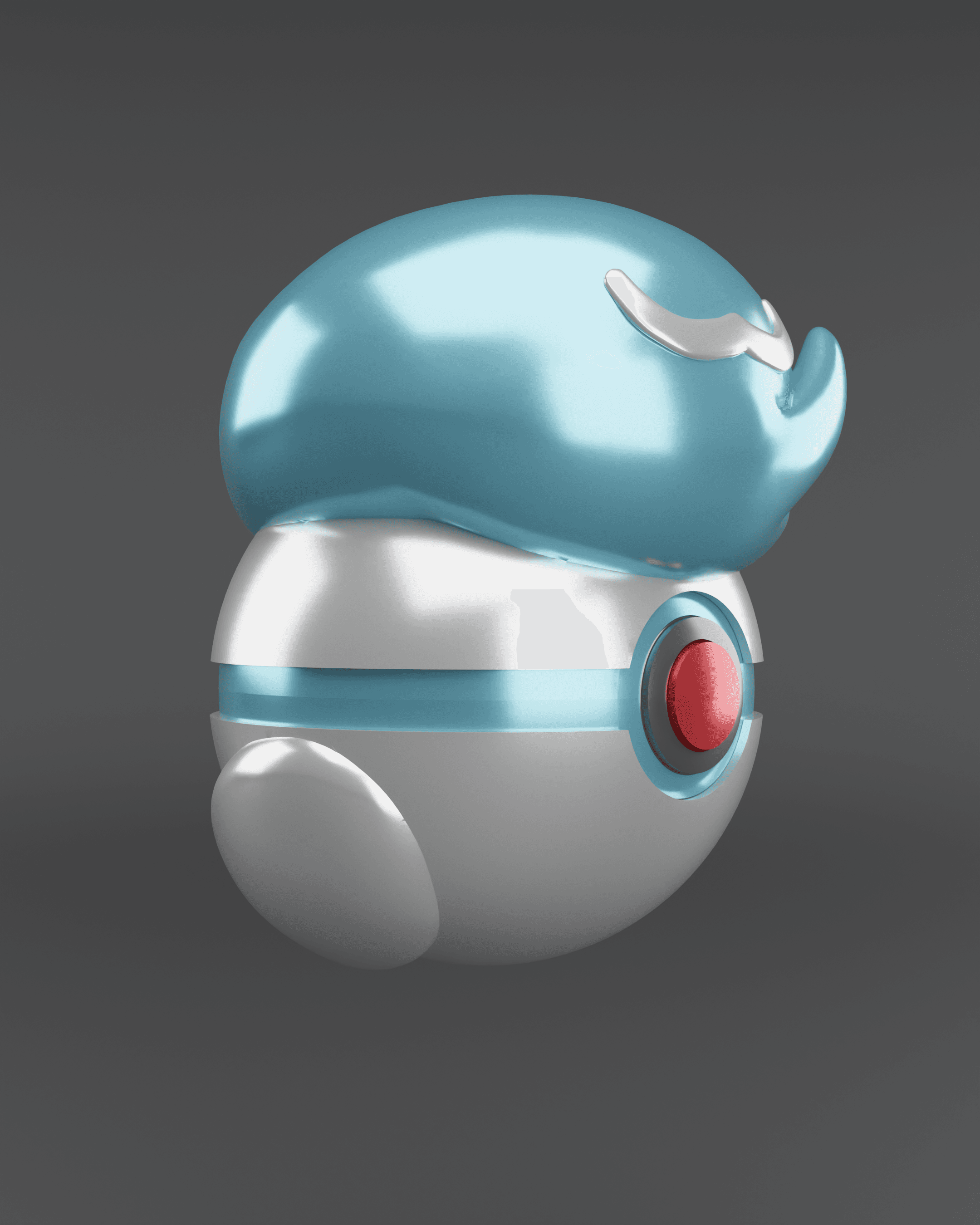 QuaxBall Quaxly Themed Pokeball - Fan Art 3d model