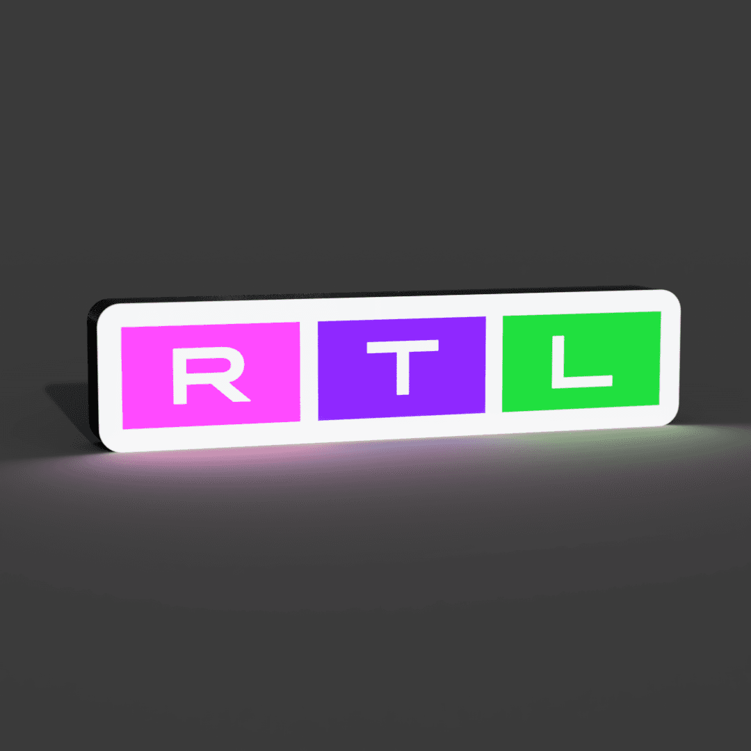 RTL German TV Channel Lightbox LED Lamp 3d model