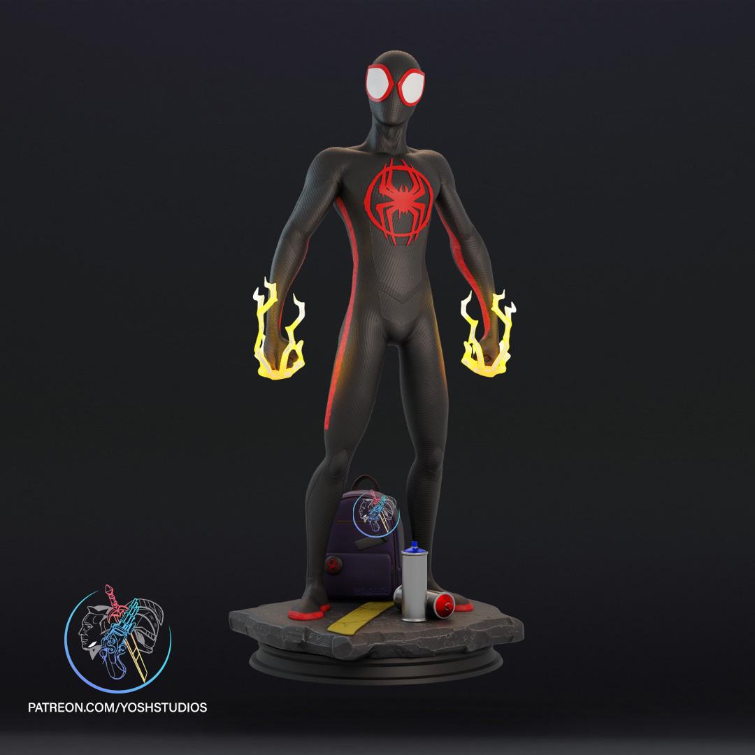 Miles Morales Statue 3D Printer File STL 3d model