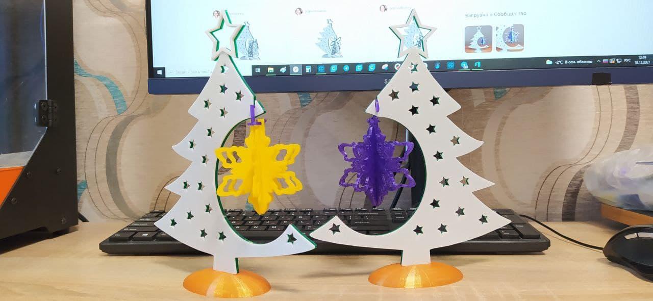 Triple Snowflake Bauble 3d model