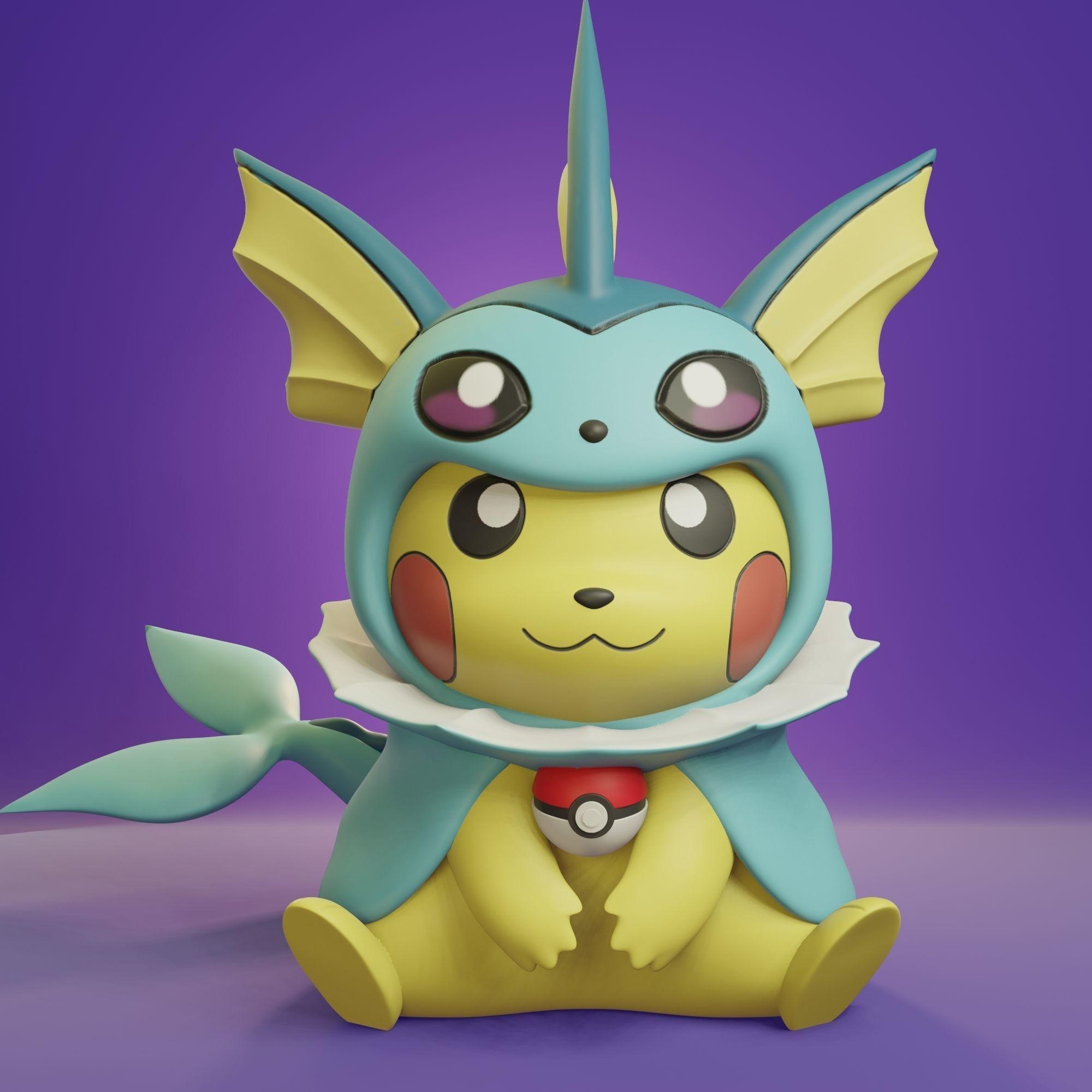 Cosplay Pikachu - Vaporeon 3d model