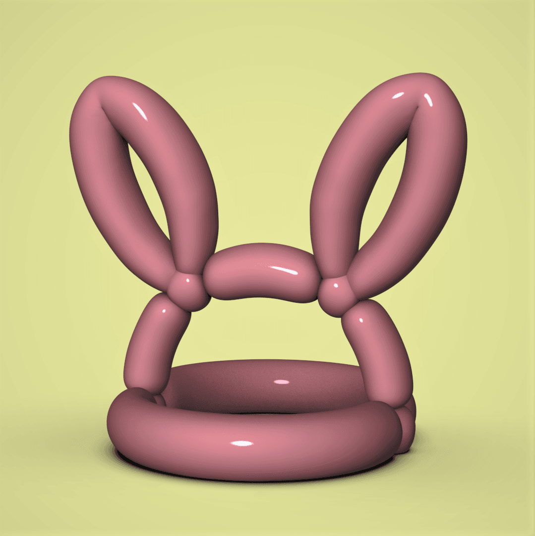 Balloon Bunny Hat 3d model