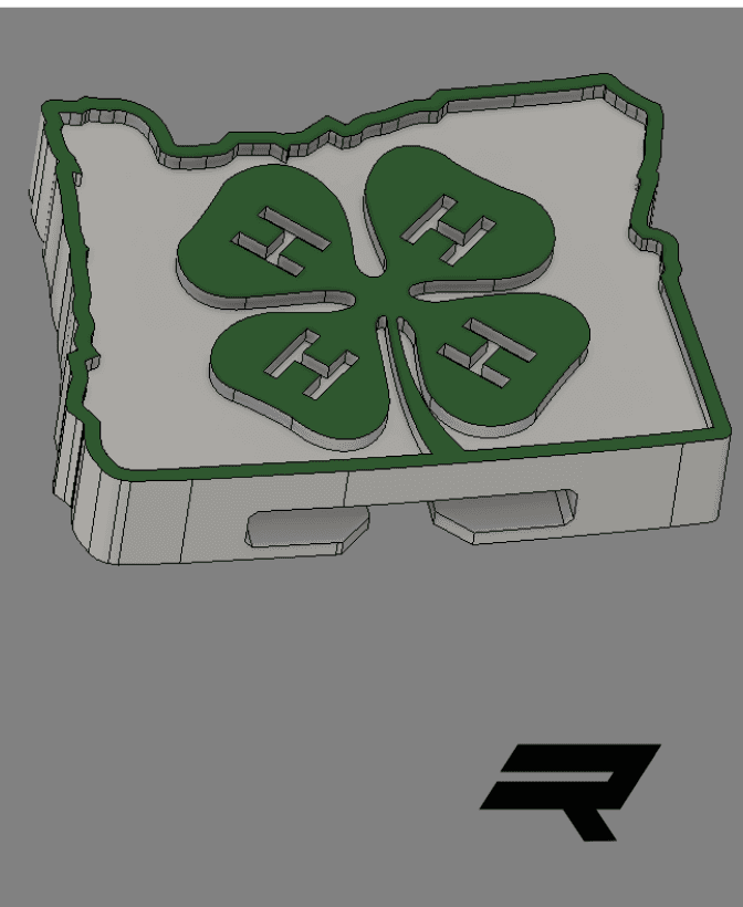 4H Oregon State Pin 3d model