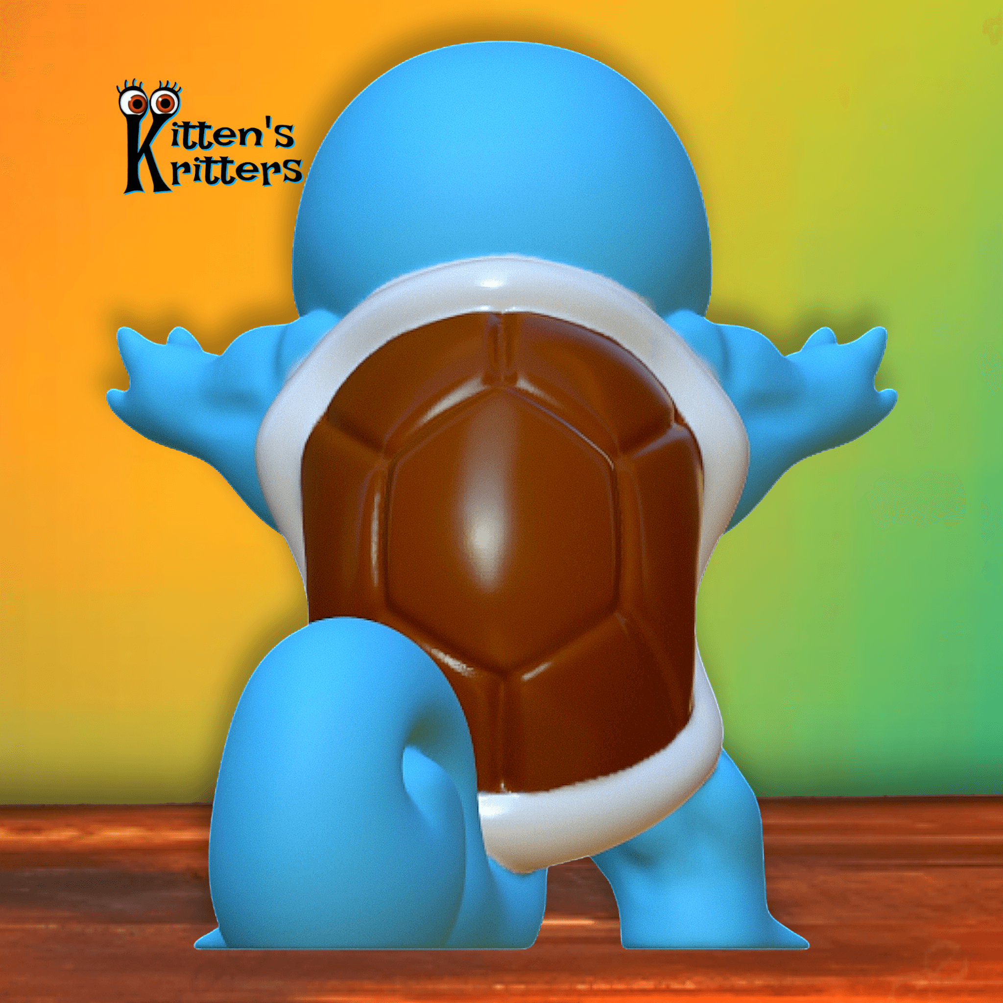 Swole Squirtle Pokemon Yoked-emon ! Funny Fanart Figurine 3d model