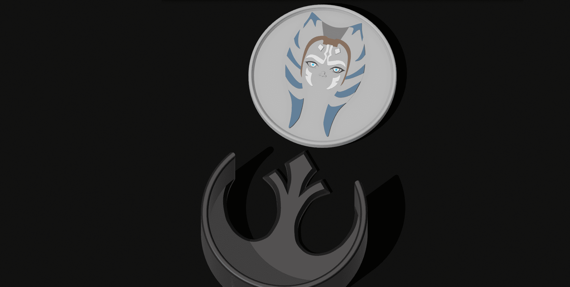 Ahsoka Tano Remix of Customizable Coaster Set With .STEP file 3d model