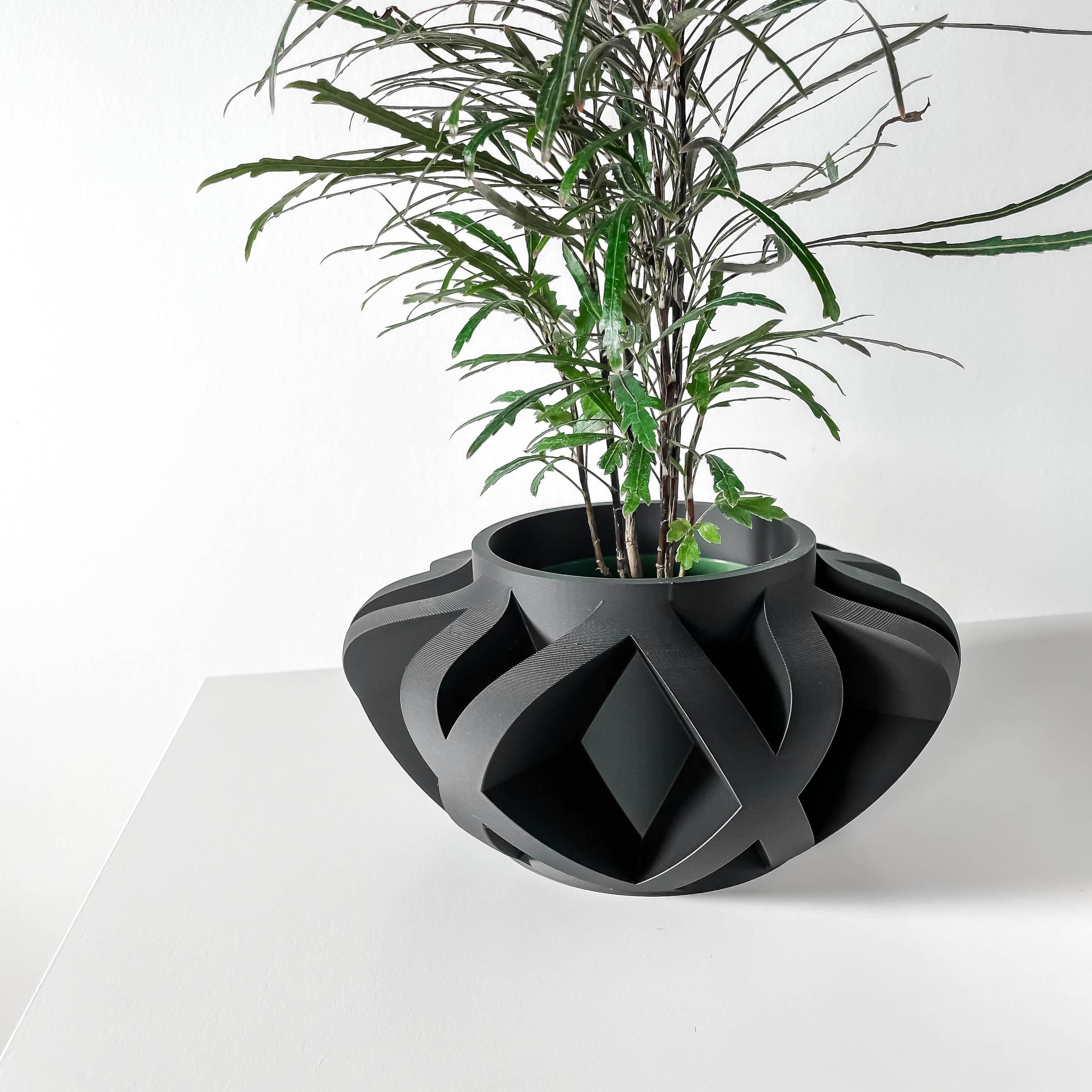 The Sono Planter Pot with Drainage Tray & Stand | Modern and Unique Home Decor for Plants 3d model