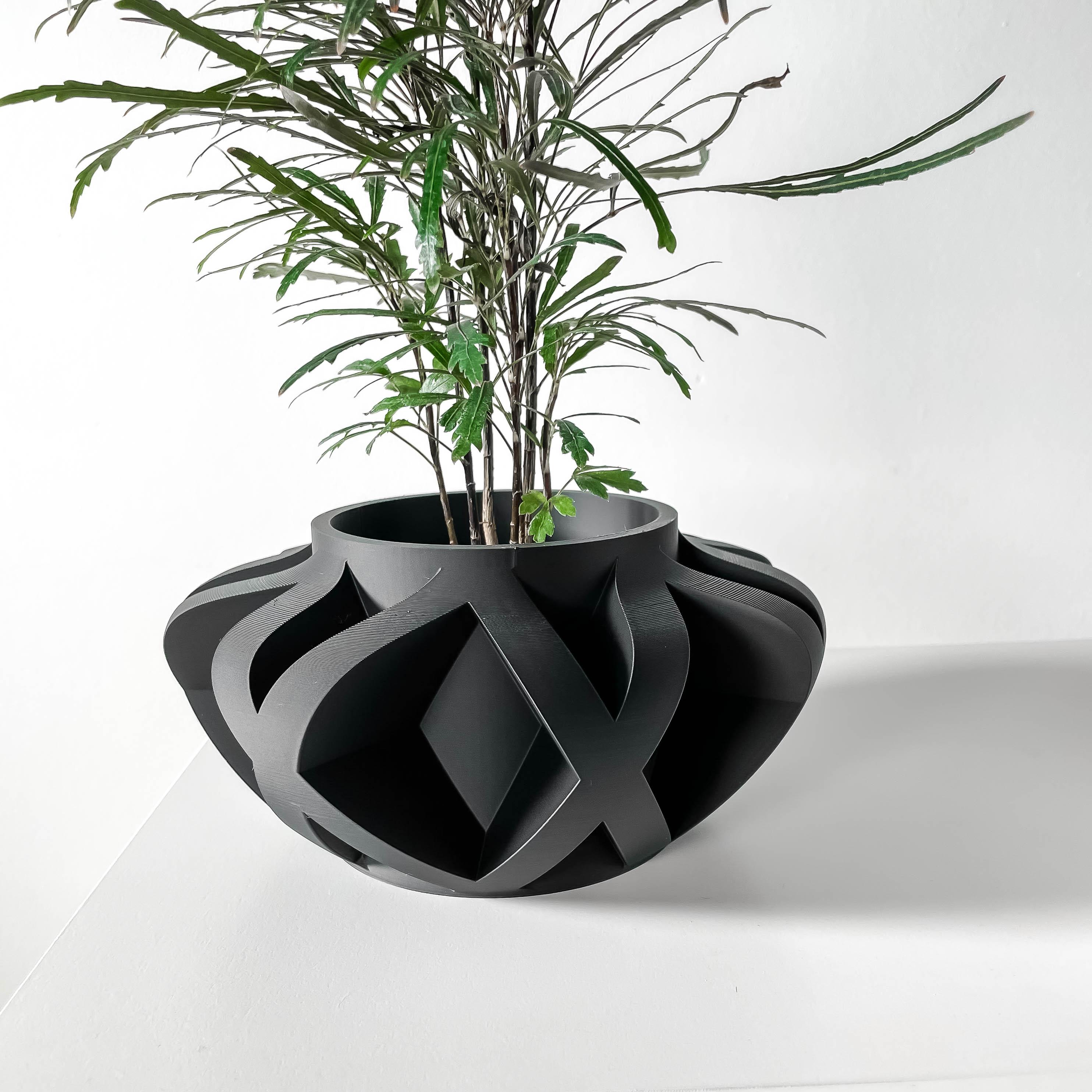 The Sono Planter Pot with Drainage Tray & Stand | Modern and Unique Home Decor for Plants 3d model