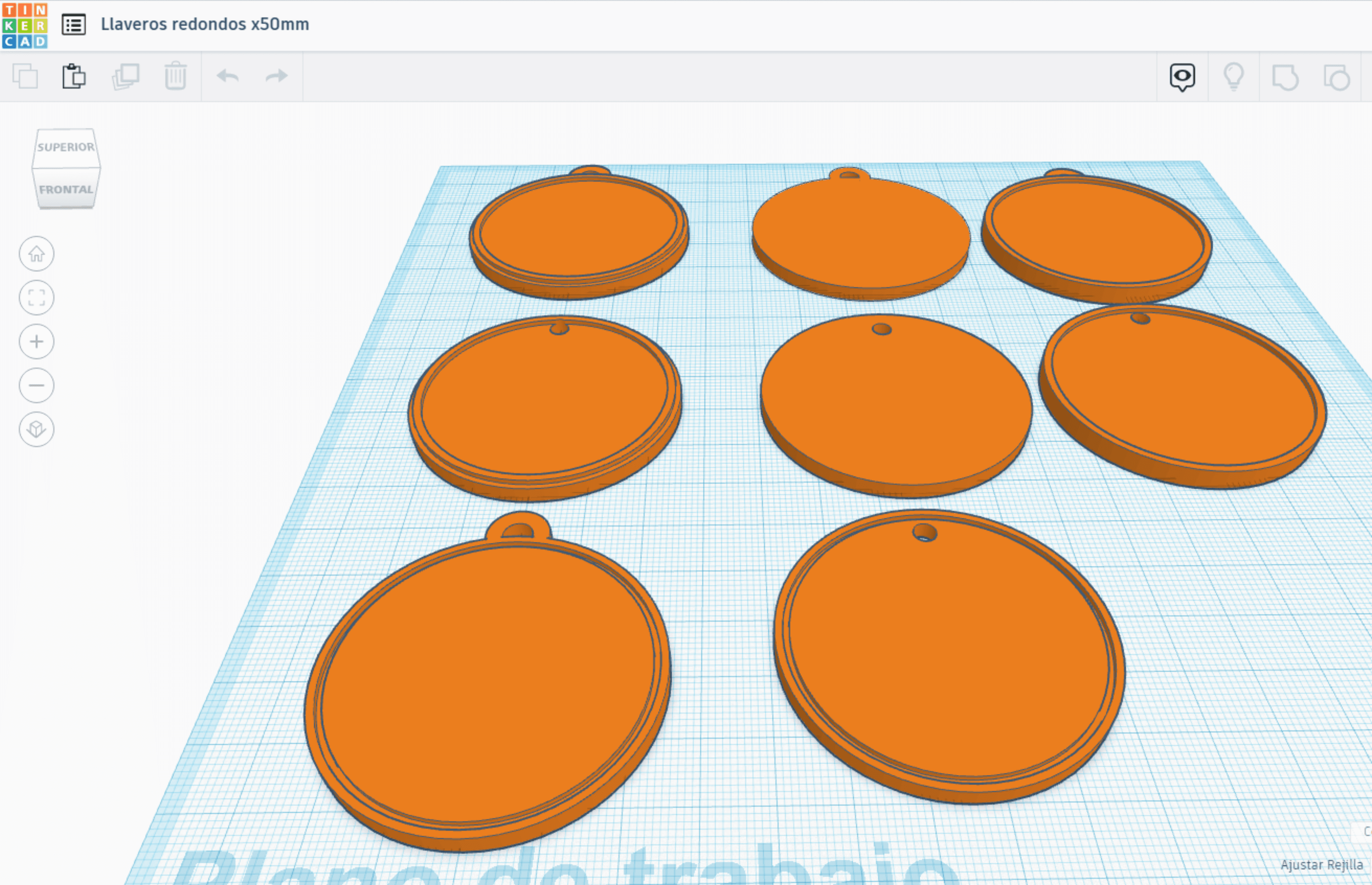 Llaveros redondos x50mm.stl 3d model